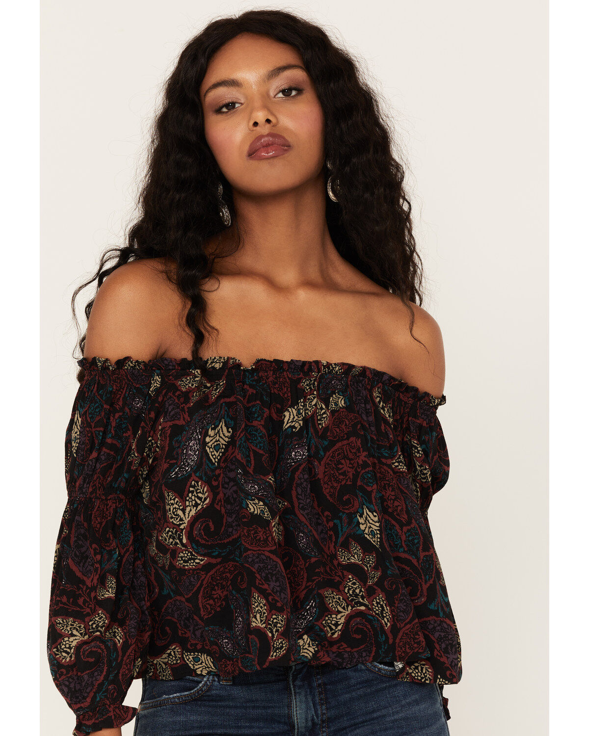 Shyanne Women's Paisley Print Off-Shoulder Top