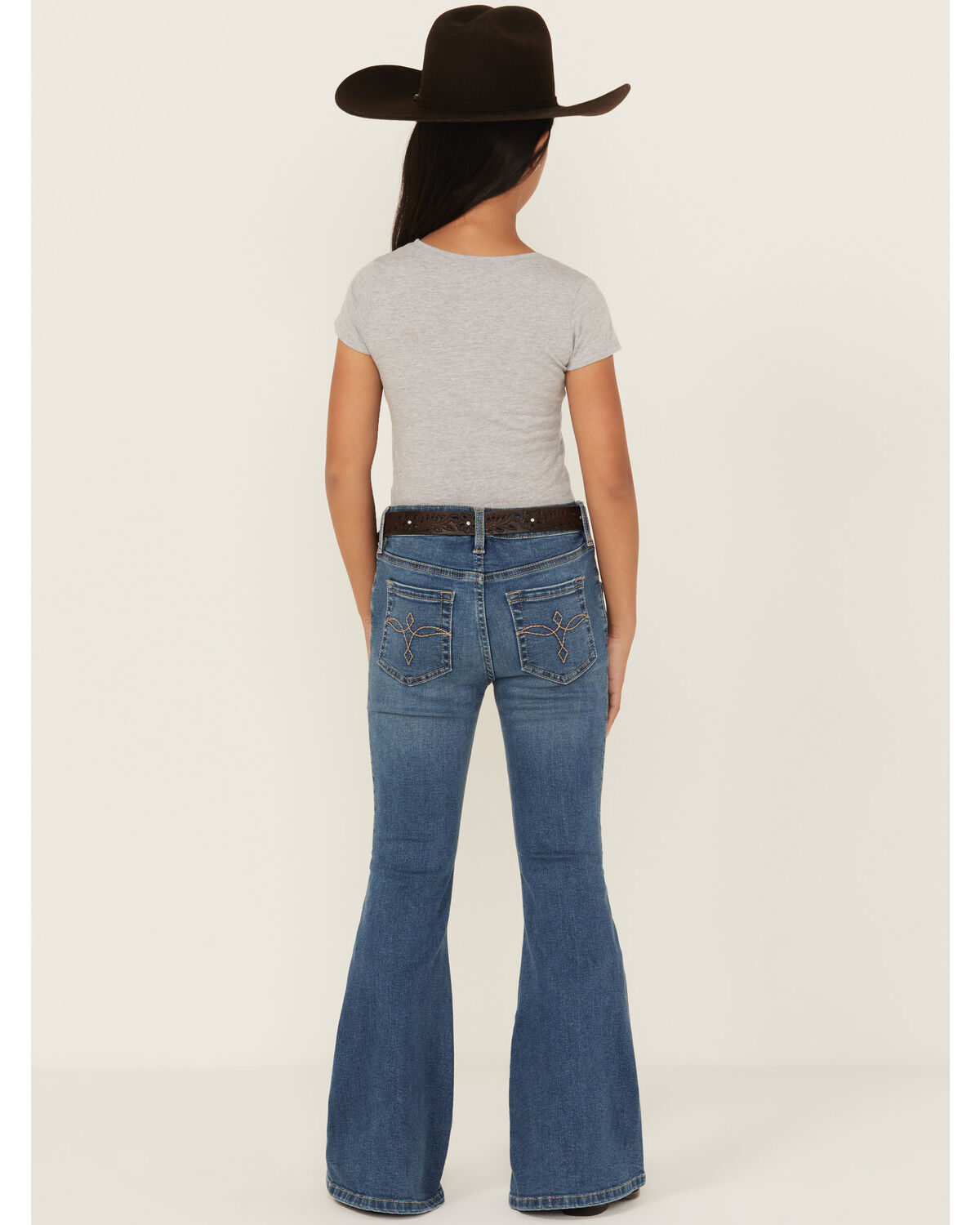 Shyanne Girls' Cimarron Twisted Side Seam Flare Stretch Denim Jeans