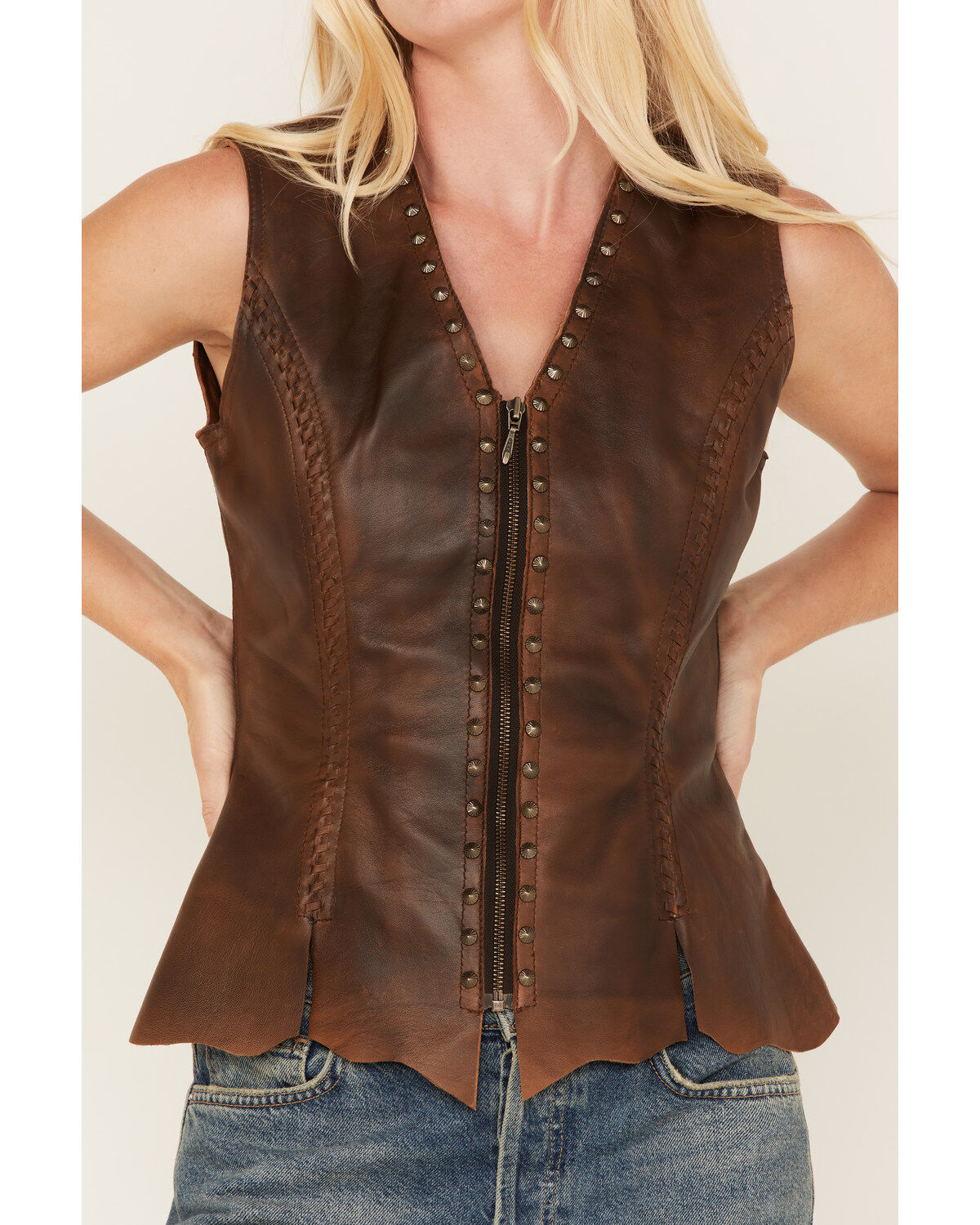 Cripple Creek Women's Antique Finish Stud Vest
