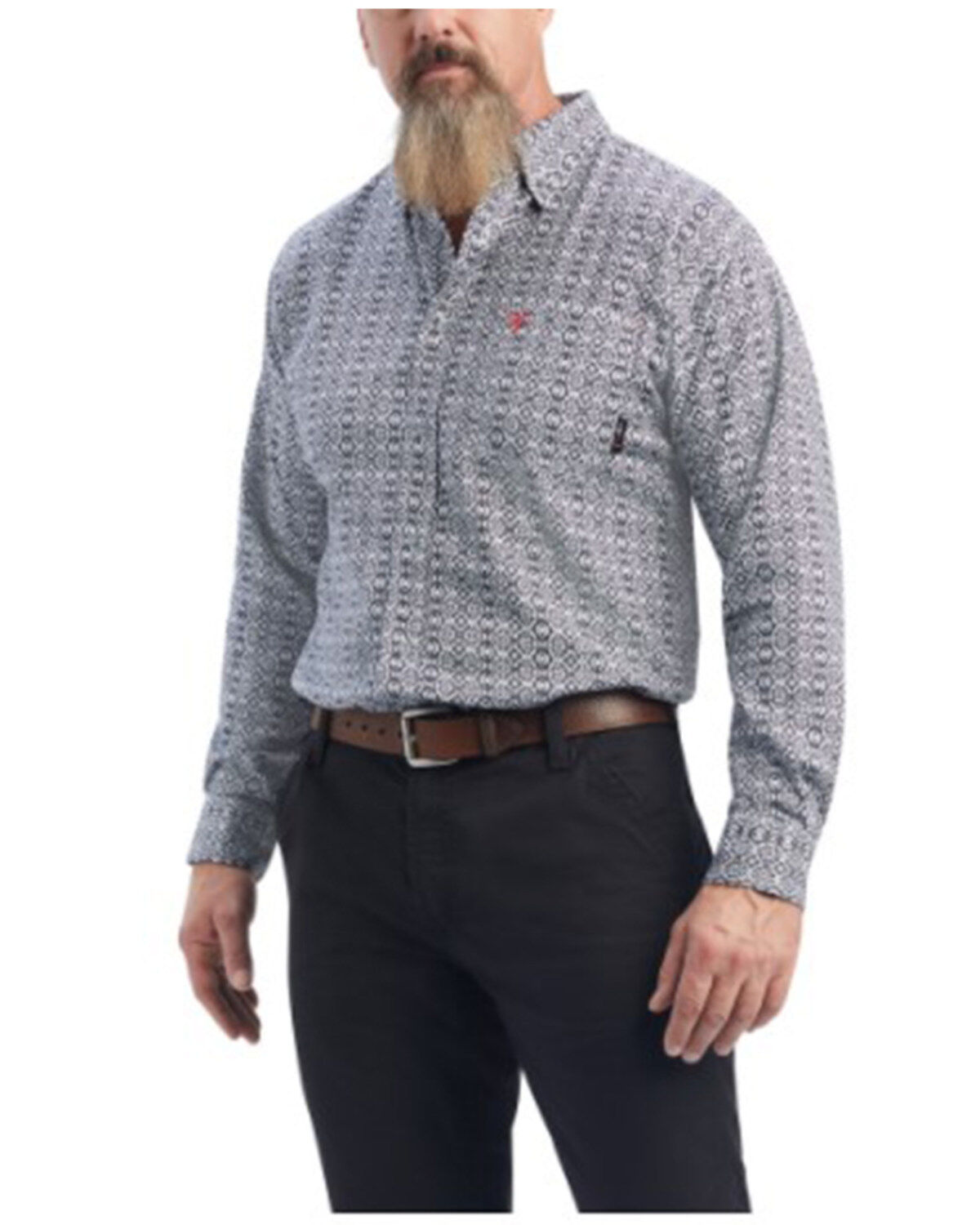 Ariat Men's FR Griffey Geo Print DuraStretch Button Down Work Shirt