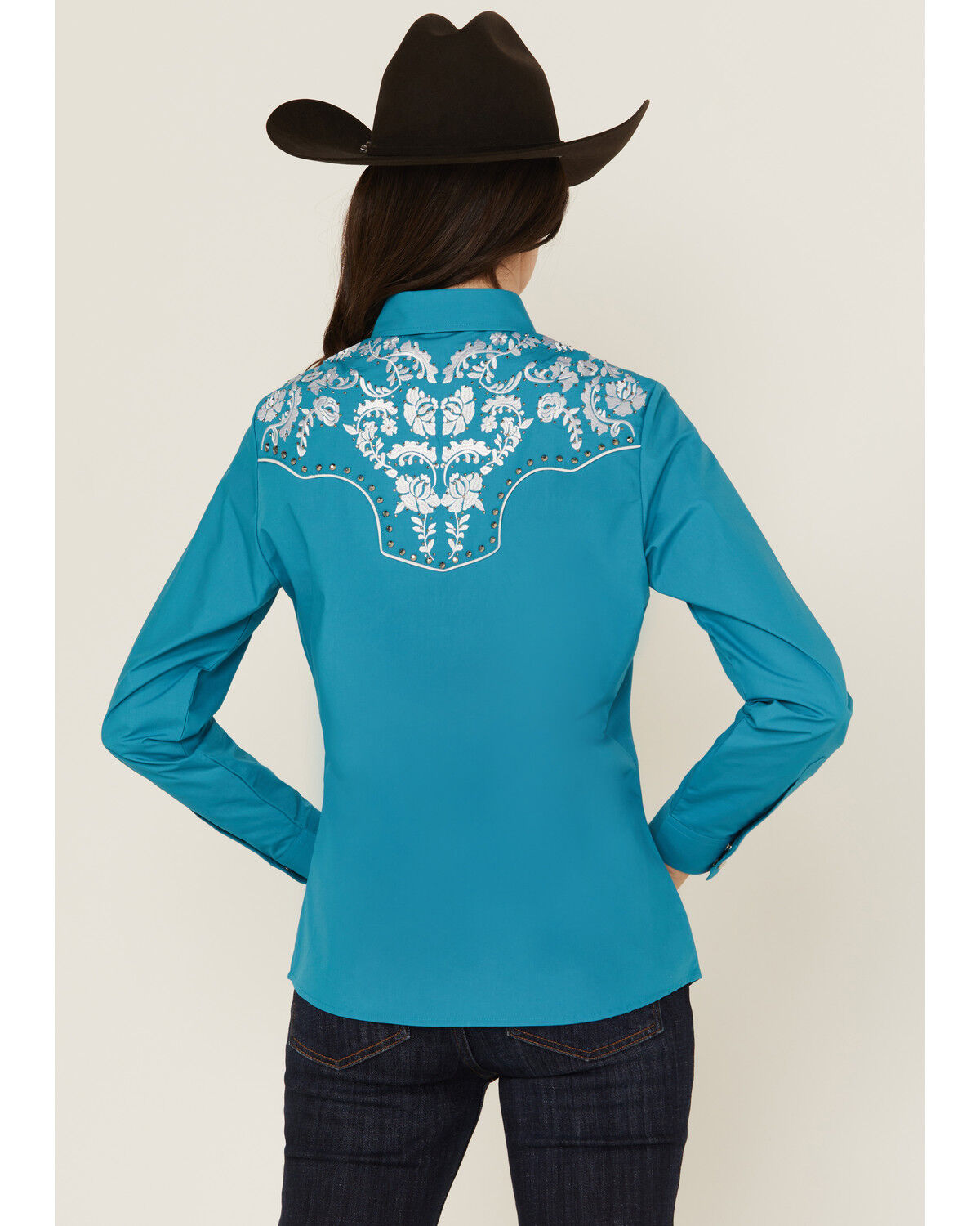 Rodeo Clothing Women's Embroidered Long Sleeve Snap Western Shirt