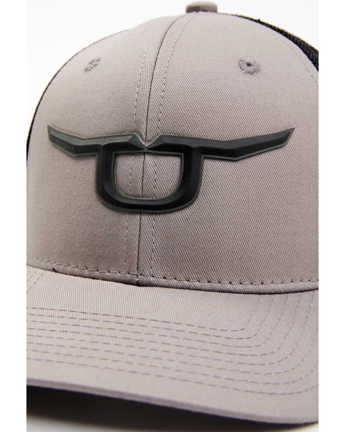 RopeSmart Men's Gray Steerhead Logo Mesh-Back Ball Cap