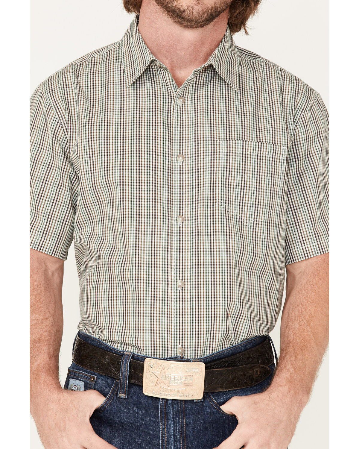 Gibson Men's Cedar Small Plaid Button-Down Western Shirt