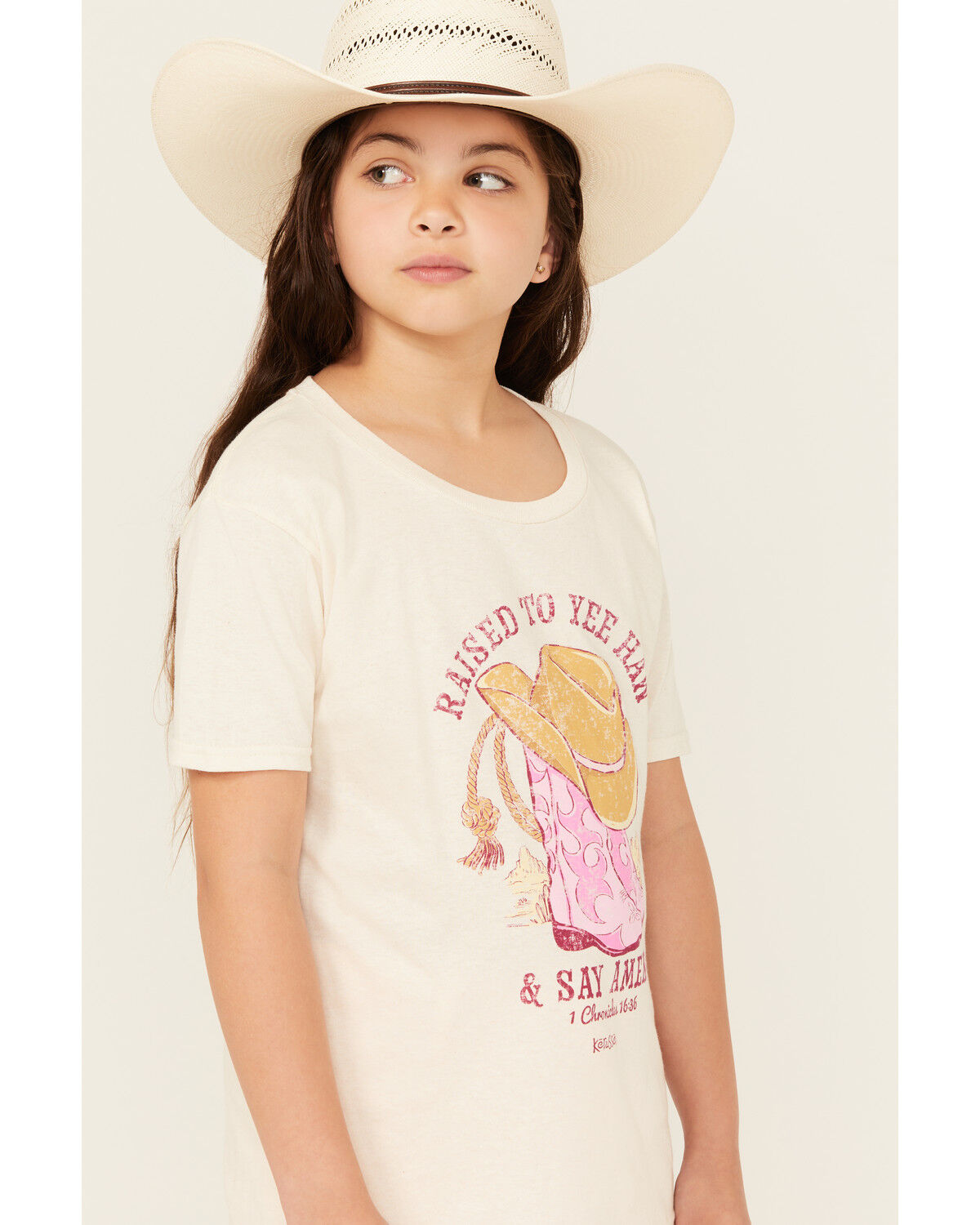 Kerusso Girls' Raised To Yee Haw Short Sleeve Graphic Tee