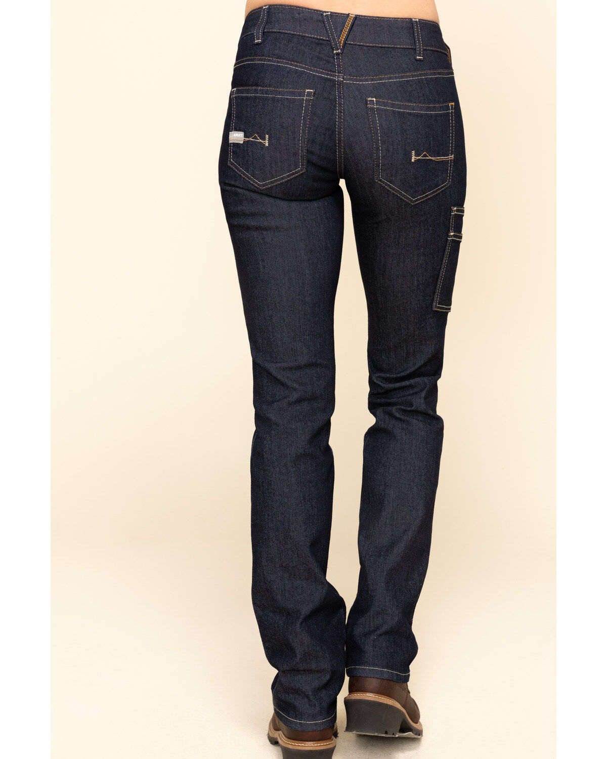 Ariat Women's Rebar Mid Rise Durastretch Raven Rinse Work Straight Jeanss