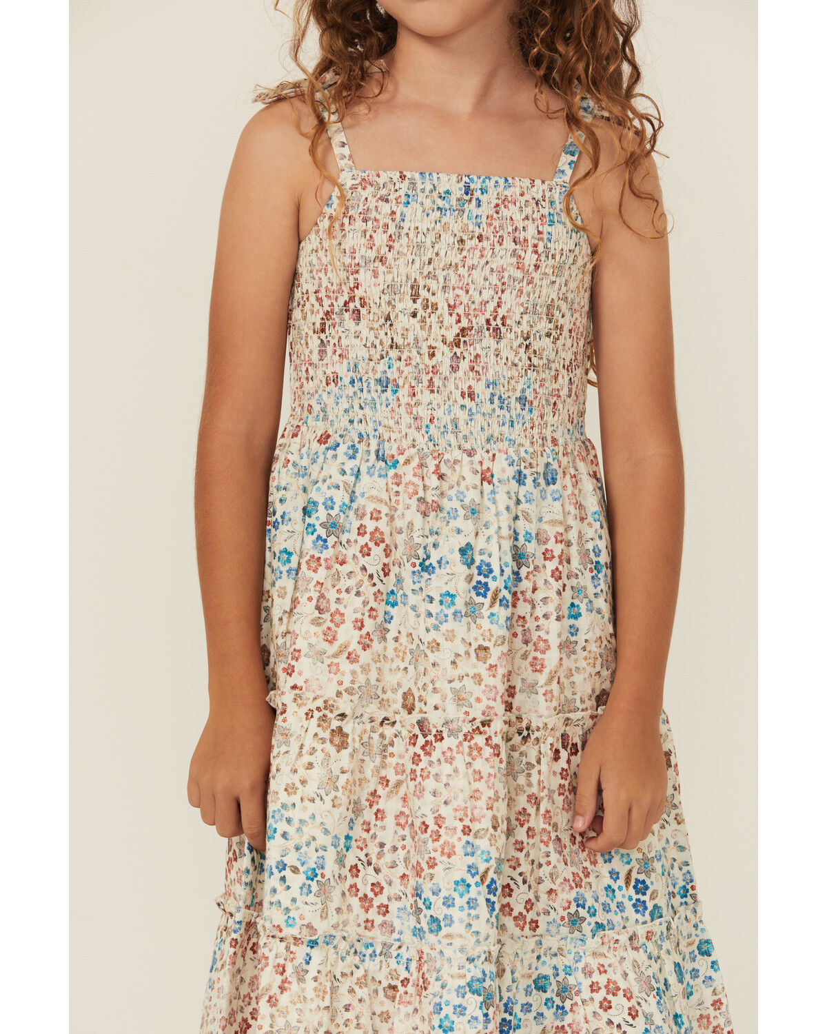 Shyanne Girls' Floral Print Sleeveless Midi Dress