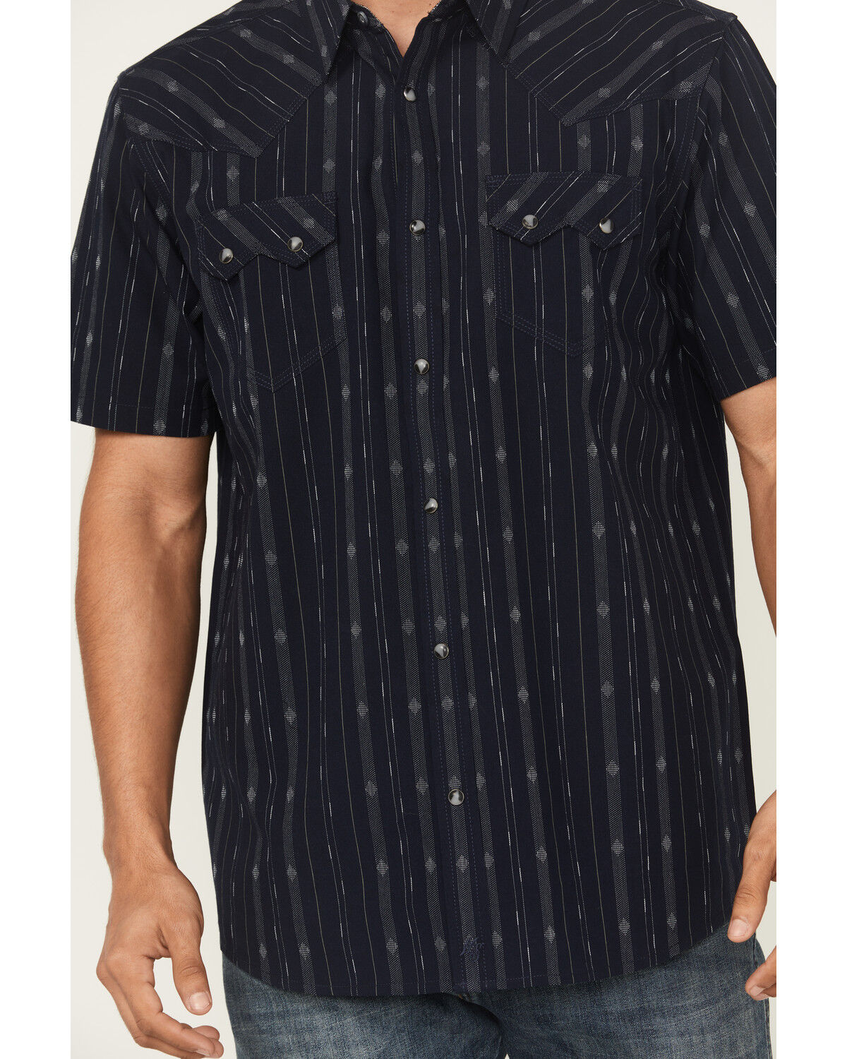Moonshine Spirit Men's Star Power Striped Short Sleeve Snap Western Shirt
