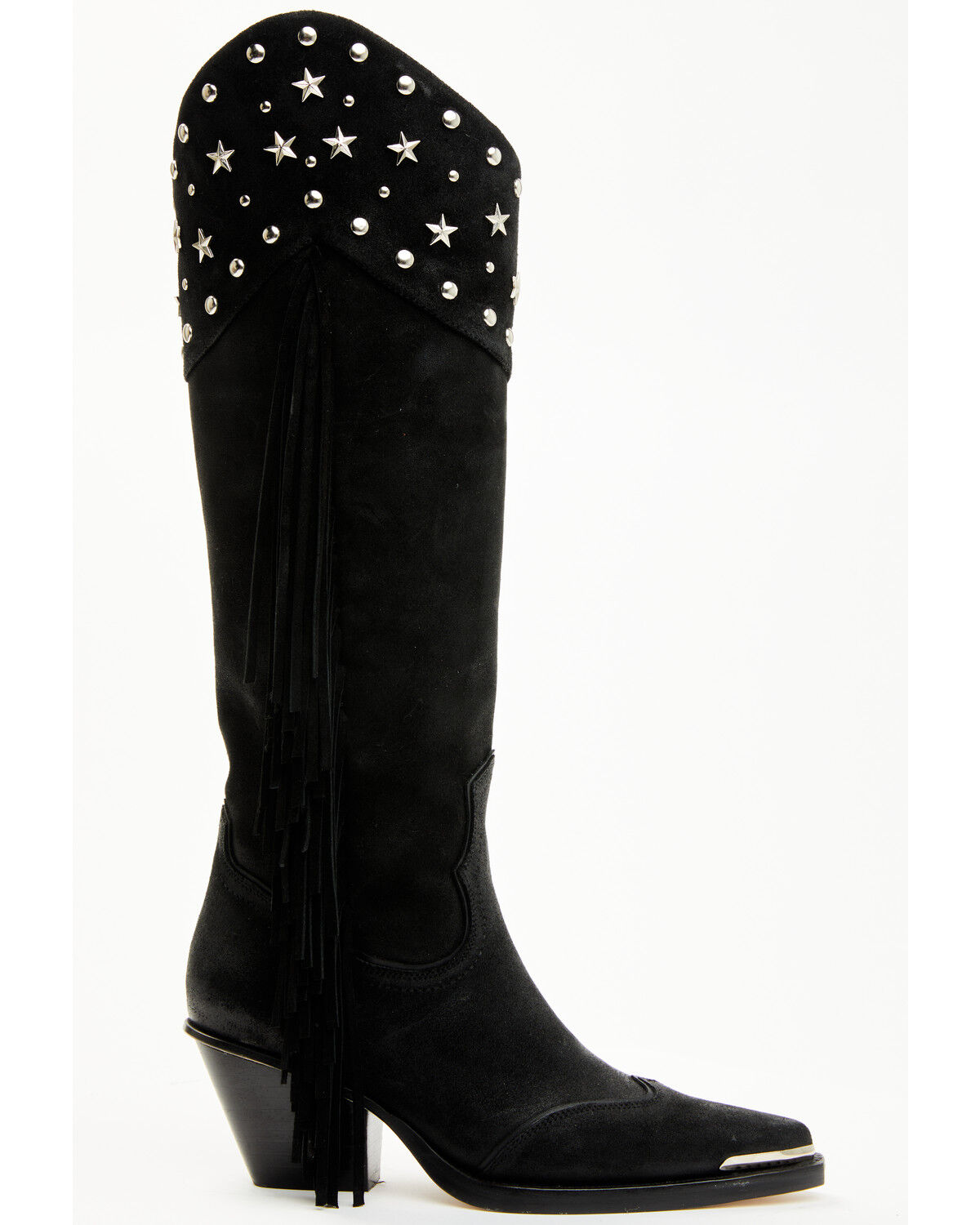 Wonderwest Women's Gloria Embellished Fringe Tall Western Boots - Snip Toe