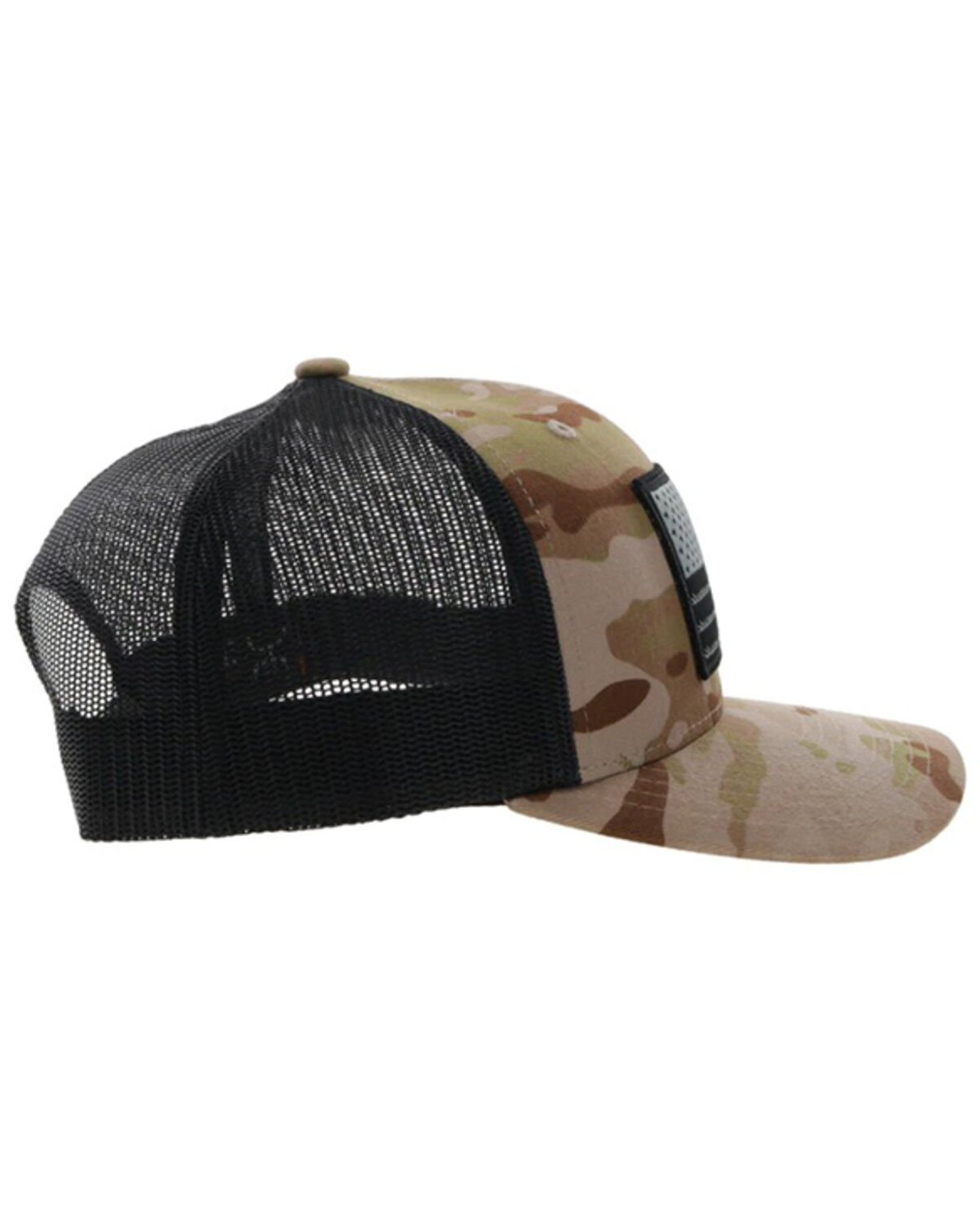 Hooey Men's Camo Liberty Roper Flag Patch Trucker Cap