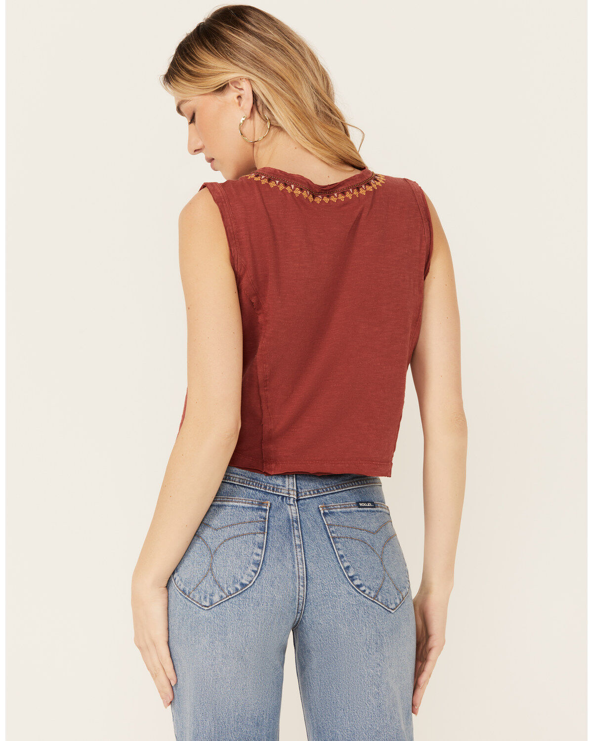 Shyanne Women's Embroidered Slub Jersey Top