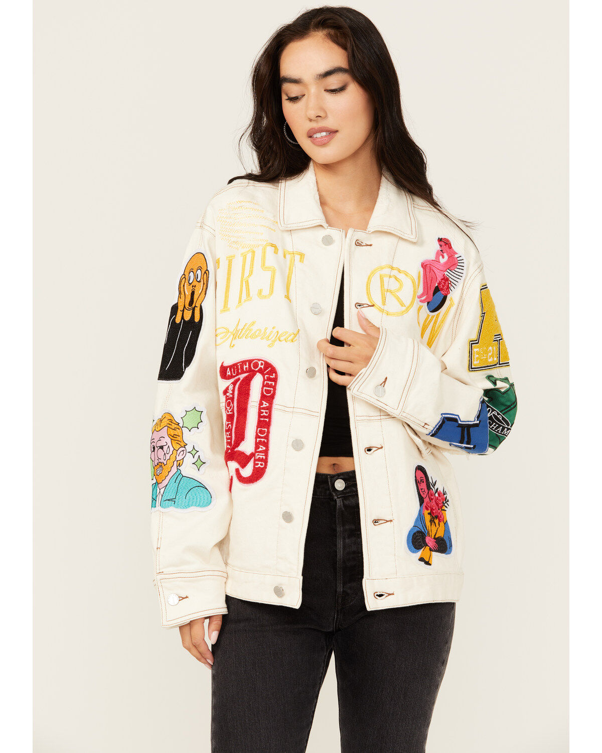 First Row Women's Embroidered Denim Jacket
