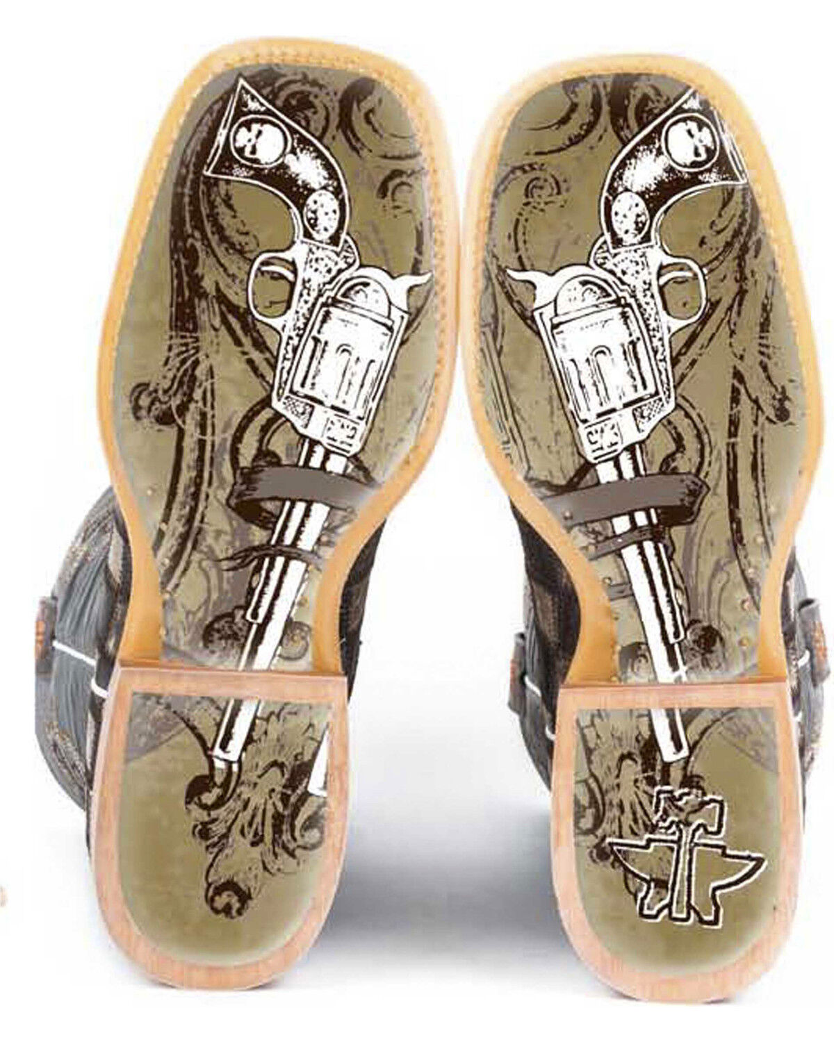 Tin Haul Men's Gun Metal Check Western Boots