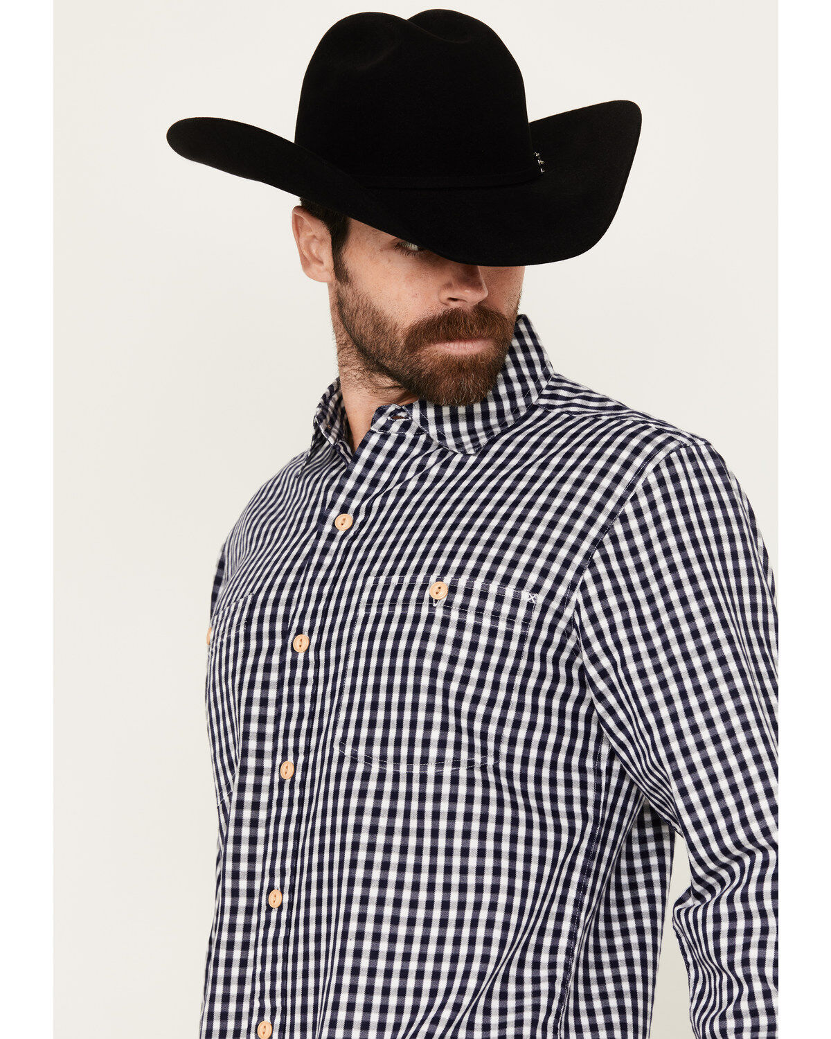 Resistol Men's Northway Checkered Print Long Sleeve Button-Down Western Shirt