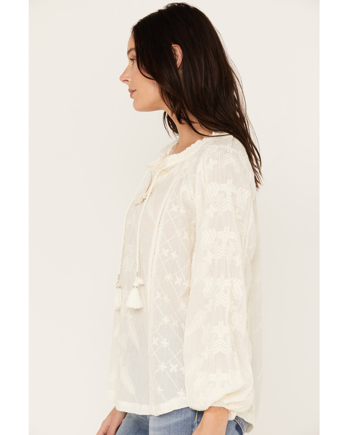 Shyanne Women's Long Sleeve Embroidered Boho Blouse