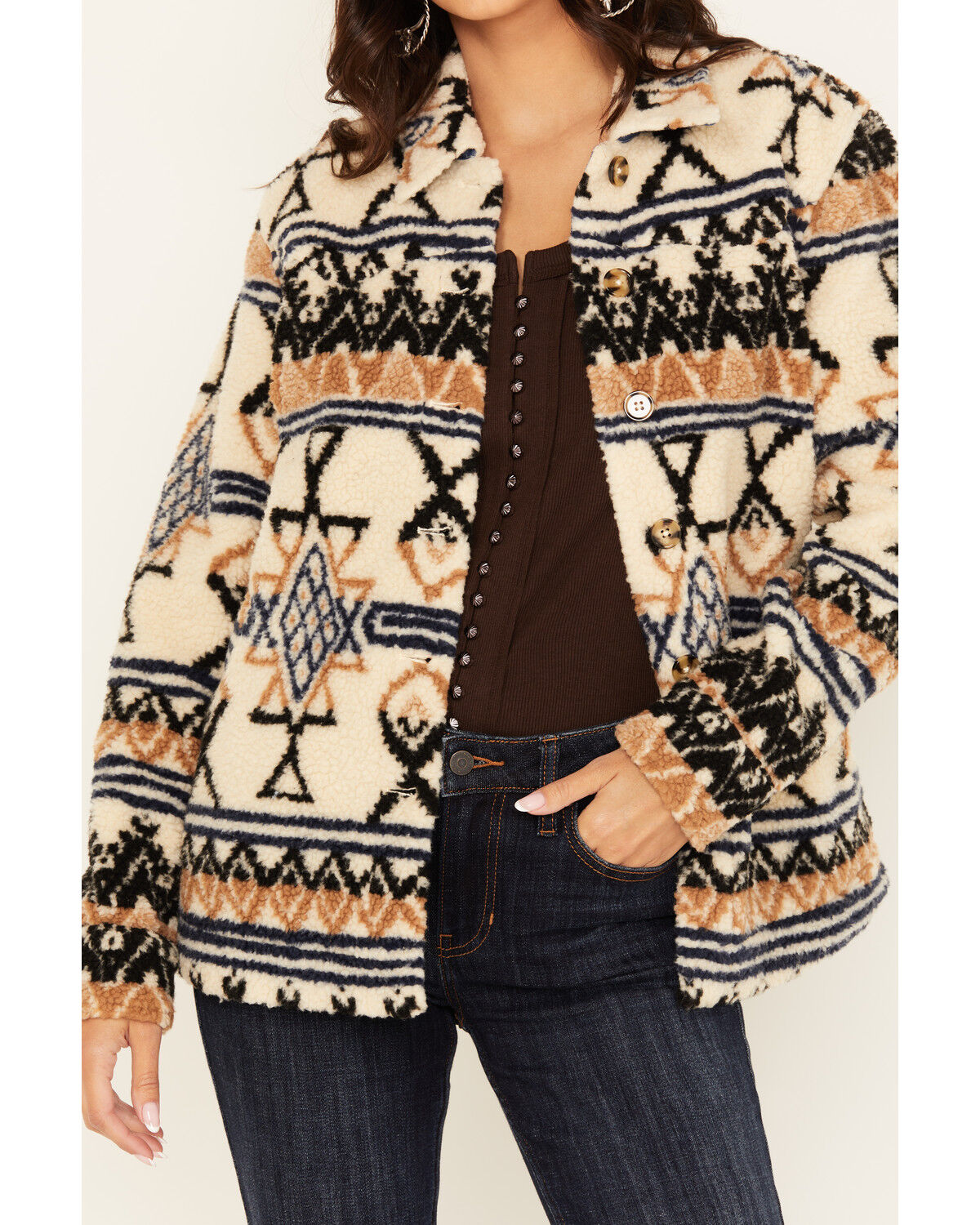 Idyllwind Women's Dowlan Southwestern Print Sherpa Jacket