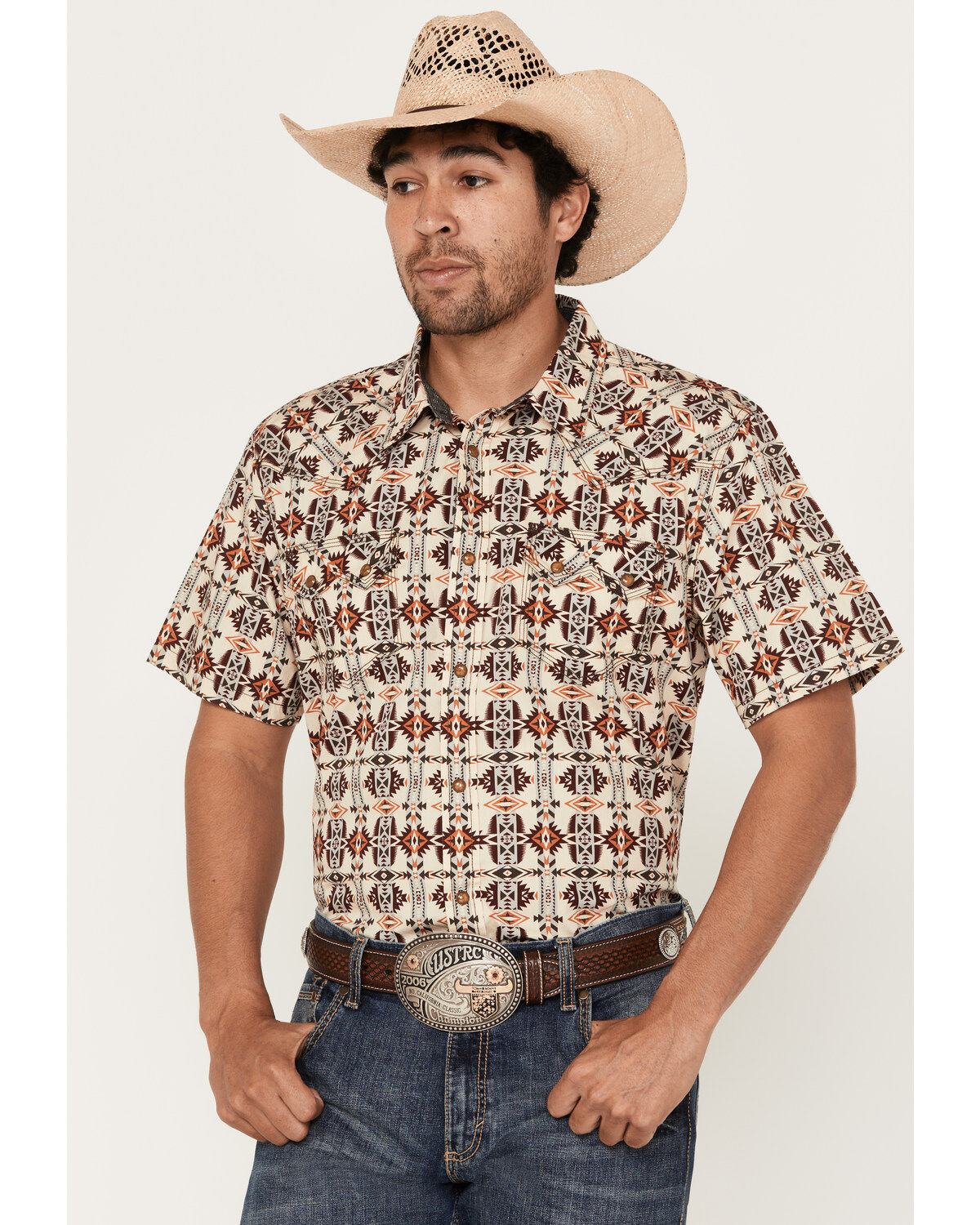 Moonshine Spirit Men's Thunder Cloud Short Sleeve Snap Western Shirt