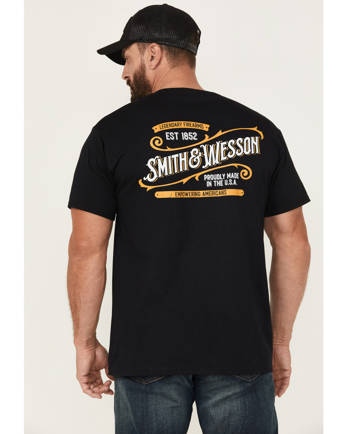 Smith & Wesson Men's Vintage Western Sign Logo Short Sleeve Graphic T-Shirt