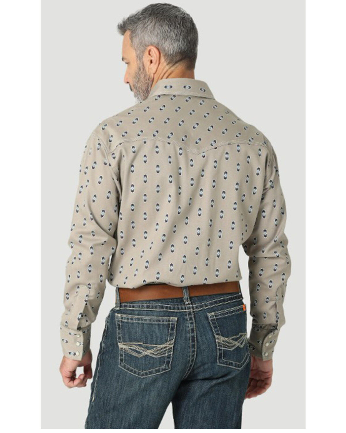 Wrangler 20X Men's FR Southwestern Geo Print Long Sleeve Pearl Snap Western Work Shirt