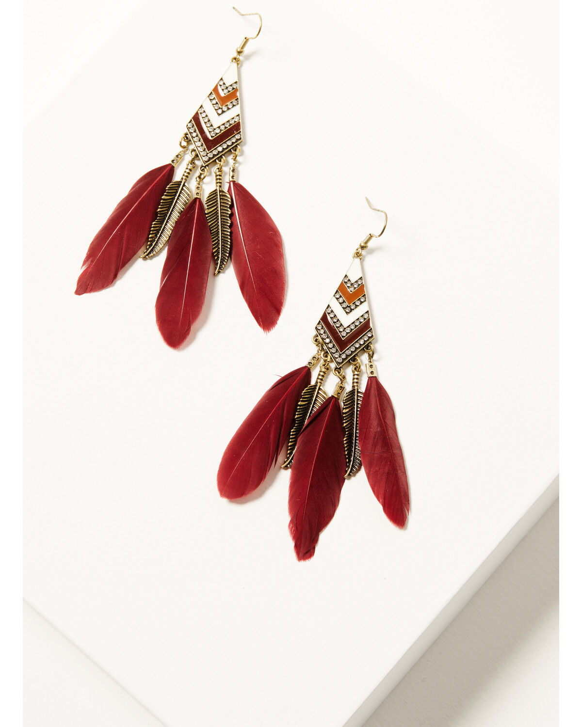 Shyanne Women's Desert Rose Antique Feather Earrings