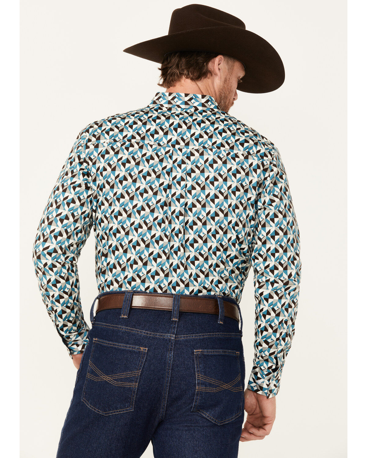 RANK 45&reg; Men's Abstract Geo Print Long Sleeve Button-Down Shirt