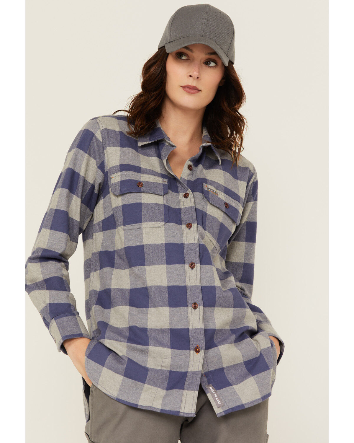 Ariat Women's Rebar Tunic Long Sleeve Button-Down Flannel Work Shirt
