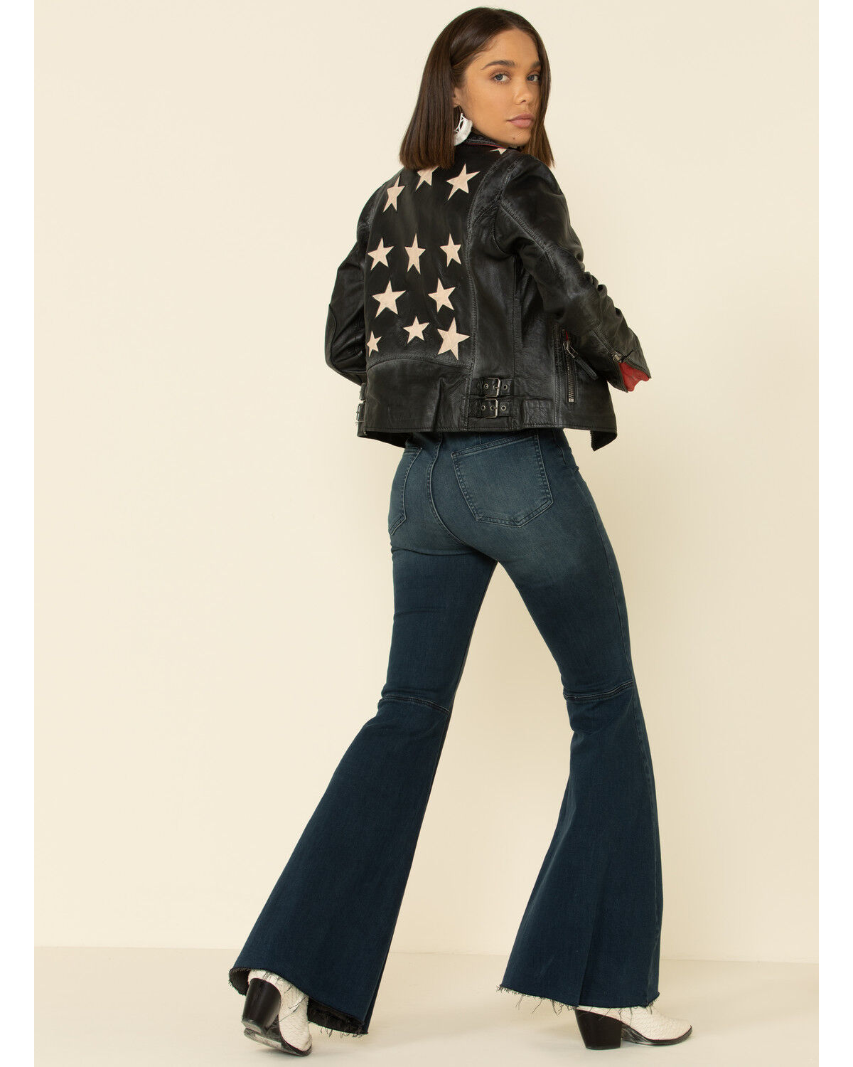 Mauritius Leather Women's Christy Scatter Star Leather Jacket