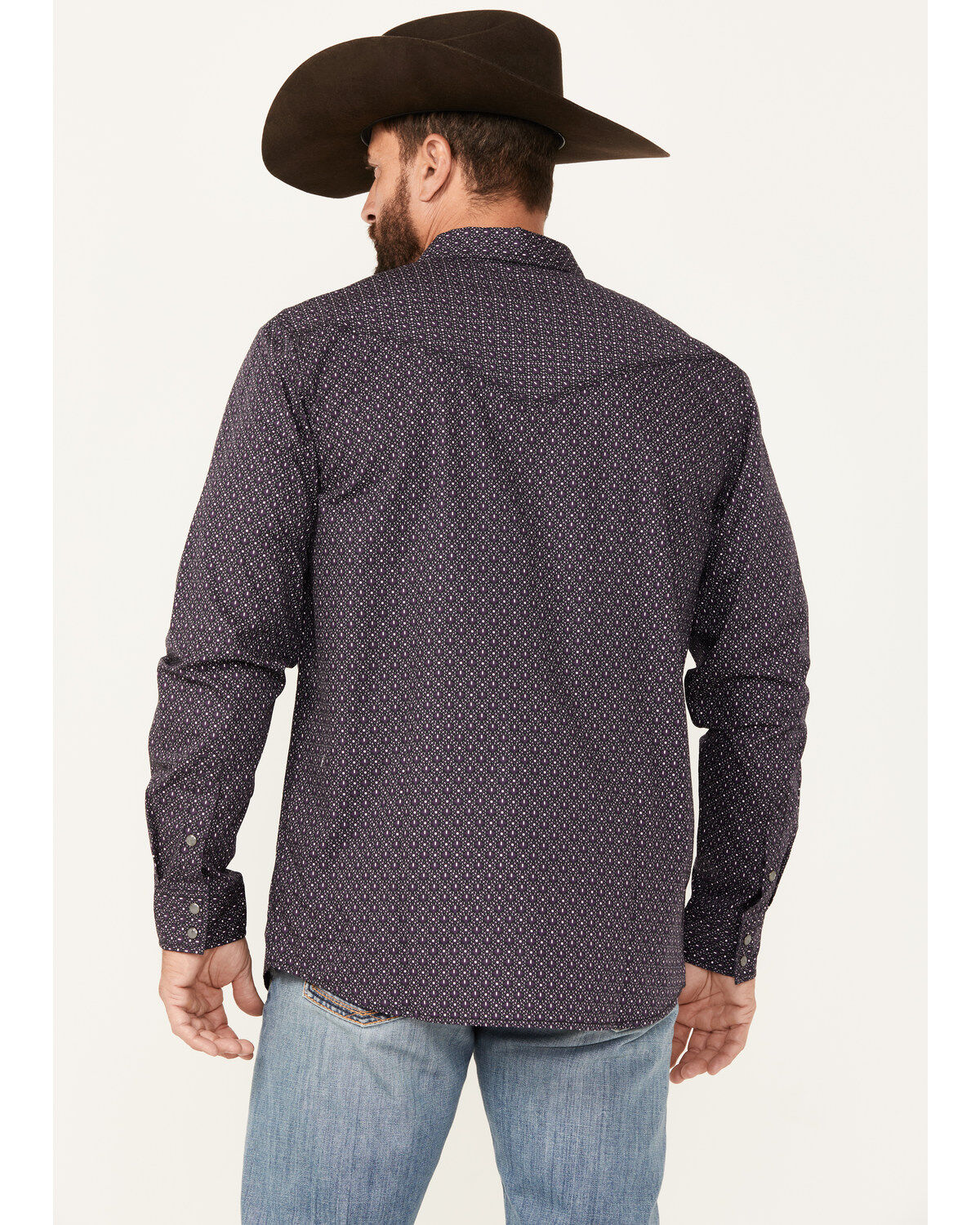 Moonshine Spirit Men's Geo Print Long Sleeve Snap Western Shirt