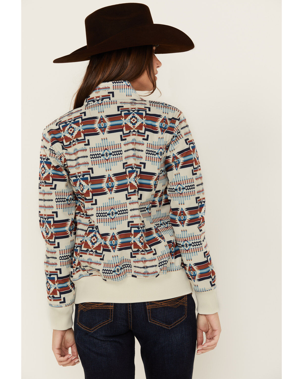 Shyanne Women's Maya Southwestern Print Softshell Bomber Jacket