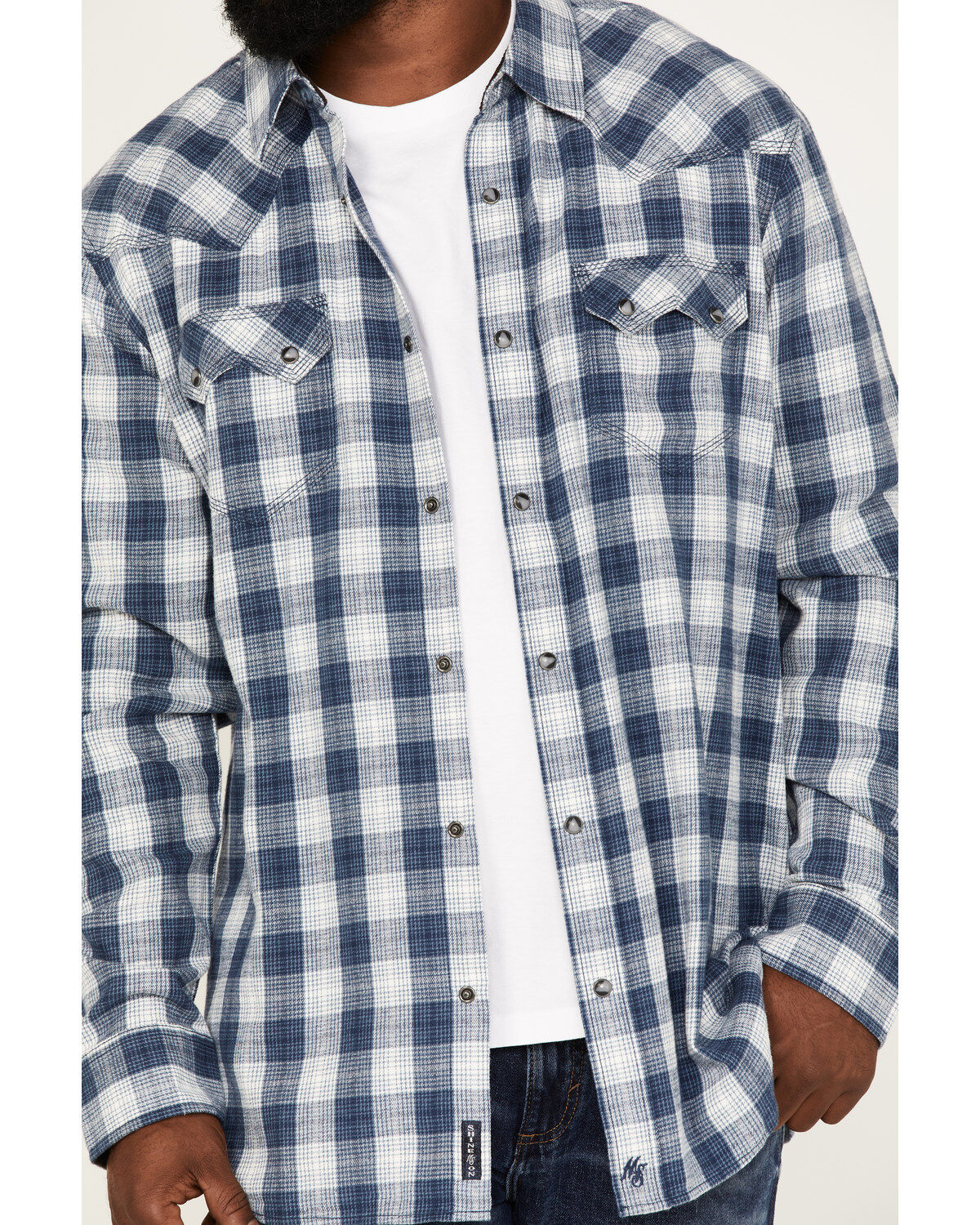 Moonshine Spirit Men's Propane Plaid Print Snap Western Flannel Shirt