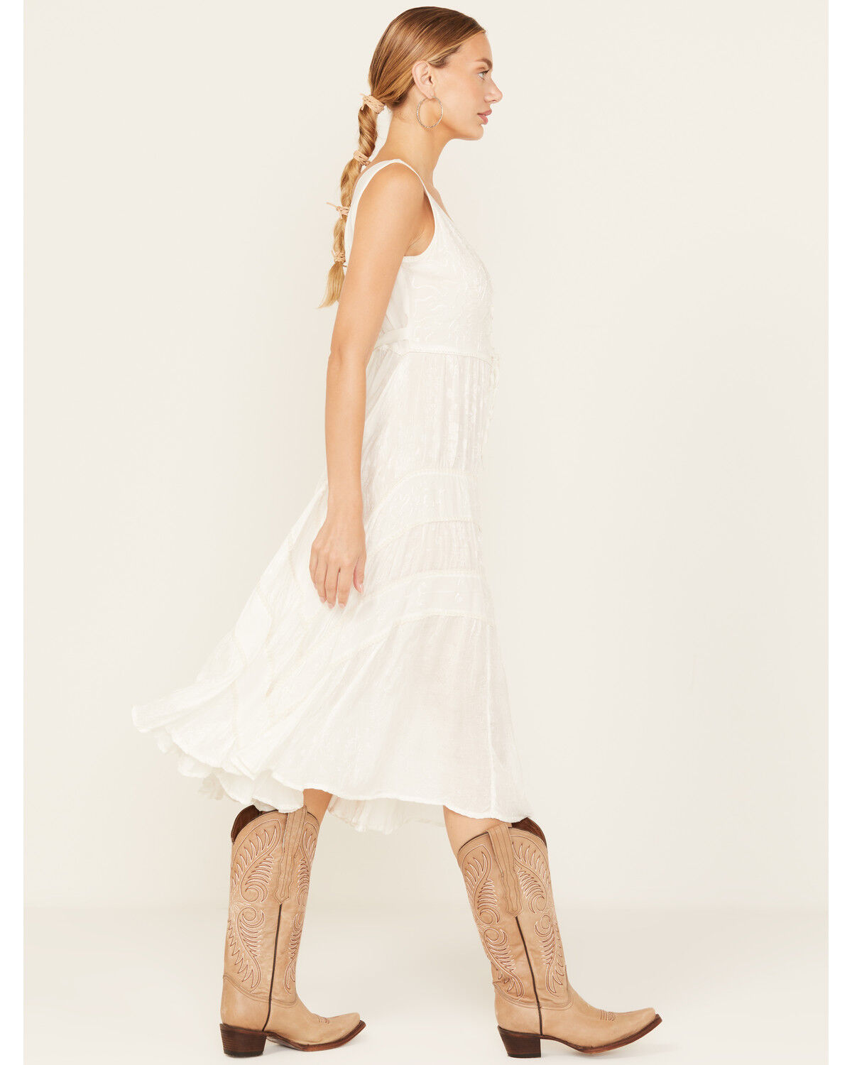 Scully Women's Lace-Up Jacquard Midi Dress