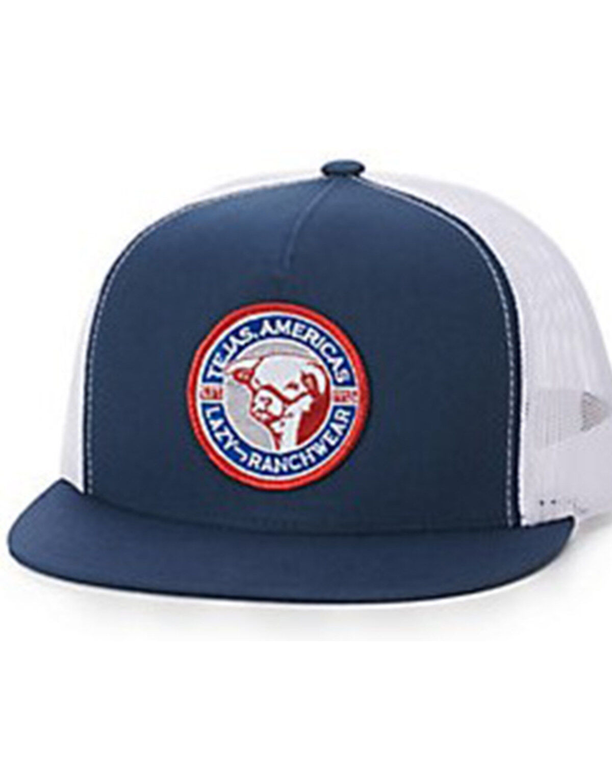 Lazy J Ranch Men's Navy Tejas Americas Round Patch Mesh-Back Ball Cap