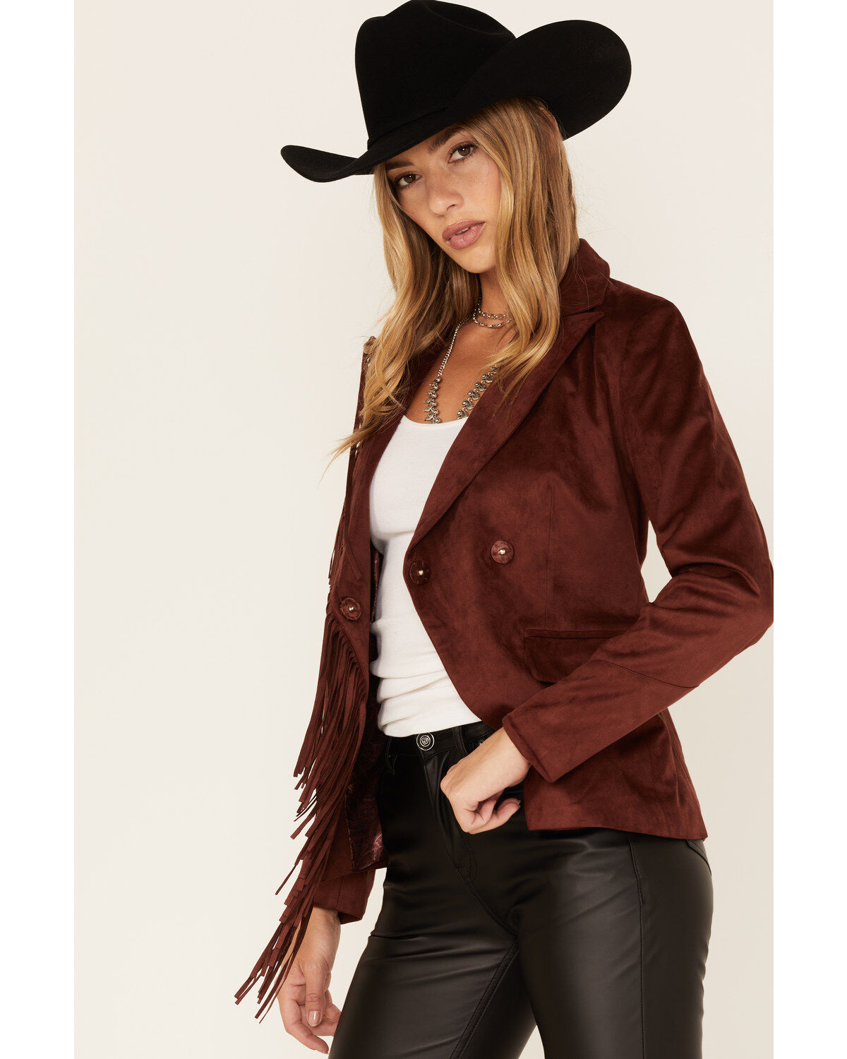 Shyanne Women's Fringe Faux Suede Blazer