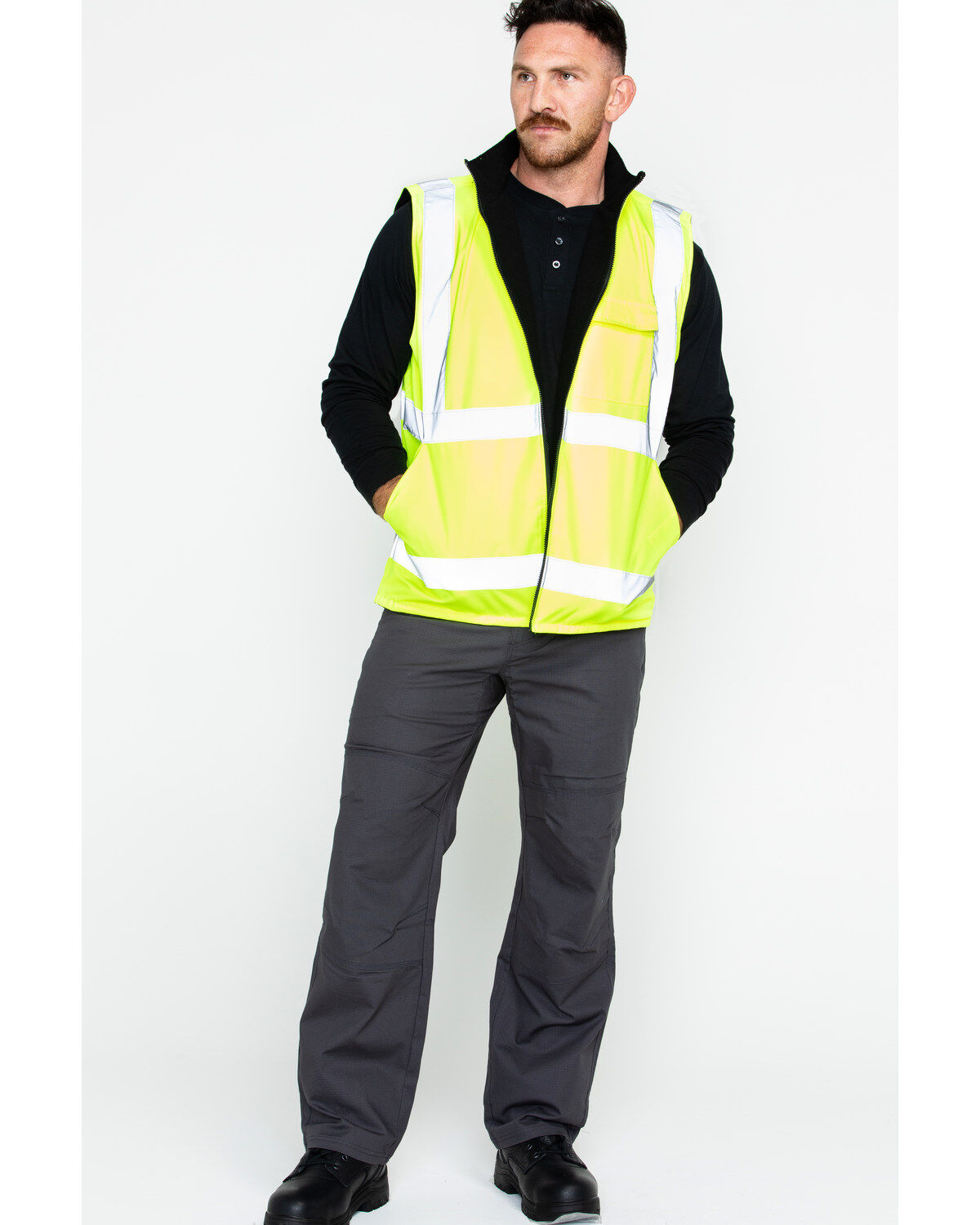 Hawx Men's Reversible Hi-Vis Reflective Work Vest - Big & Tall