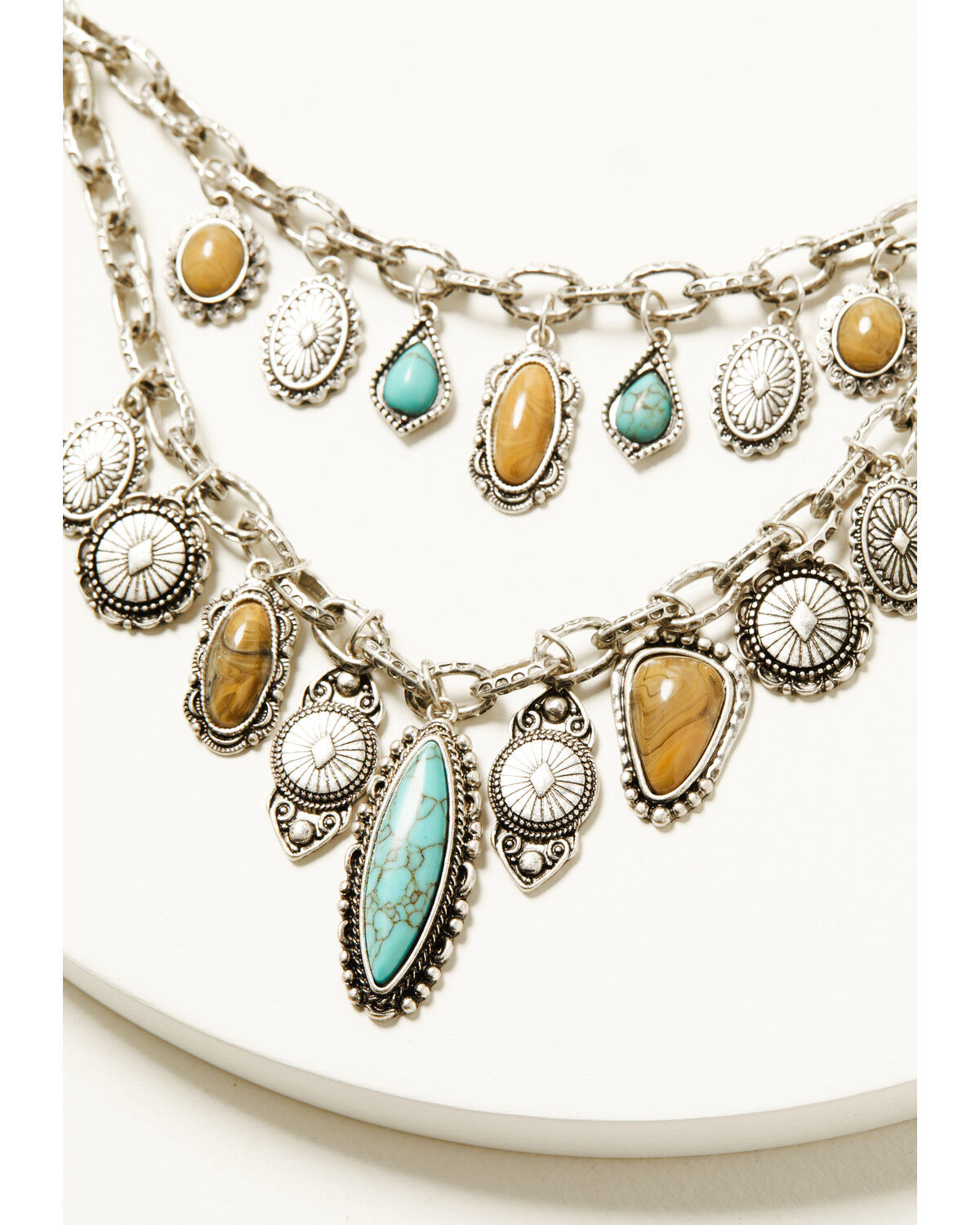 Shyanne Women's Rodeo Sunset Layered Charm Concho Necklace