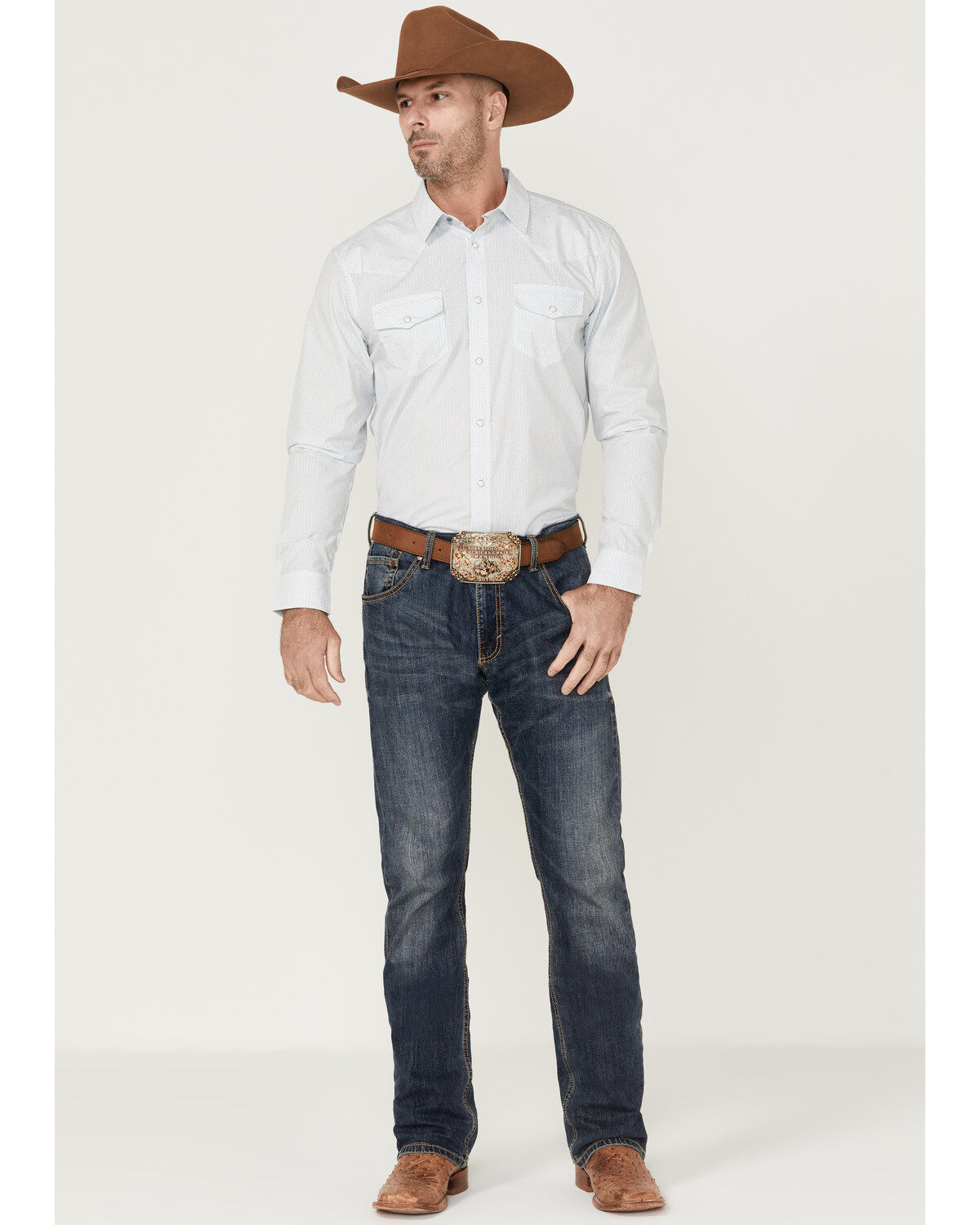 Gibson Men's Fine Vine Stripe Long Sleeve Snap Western Shirt