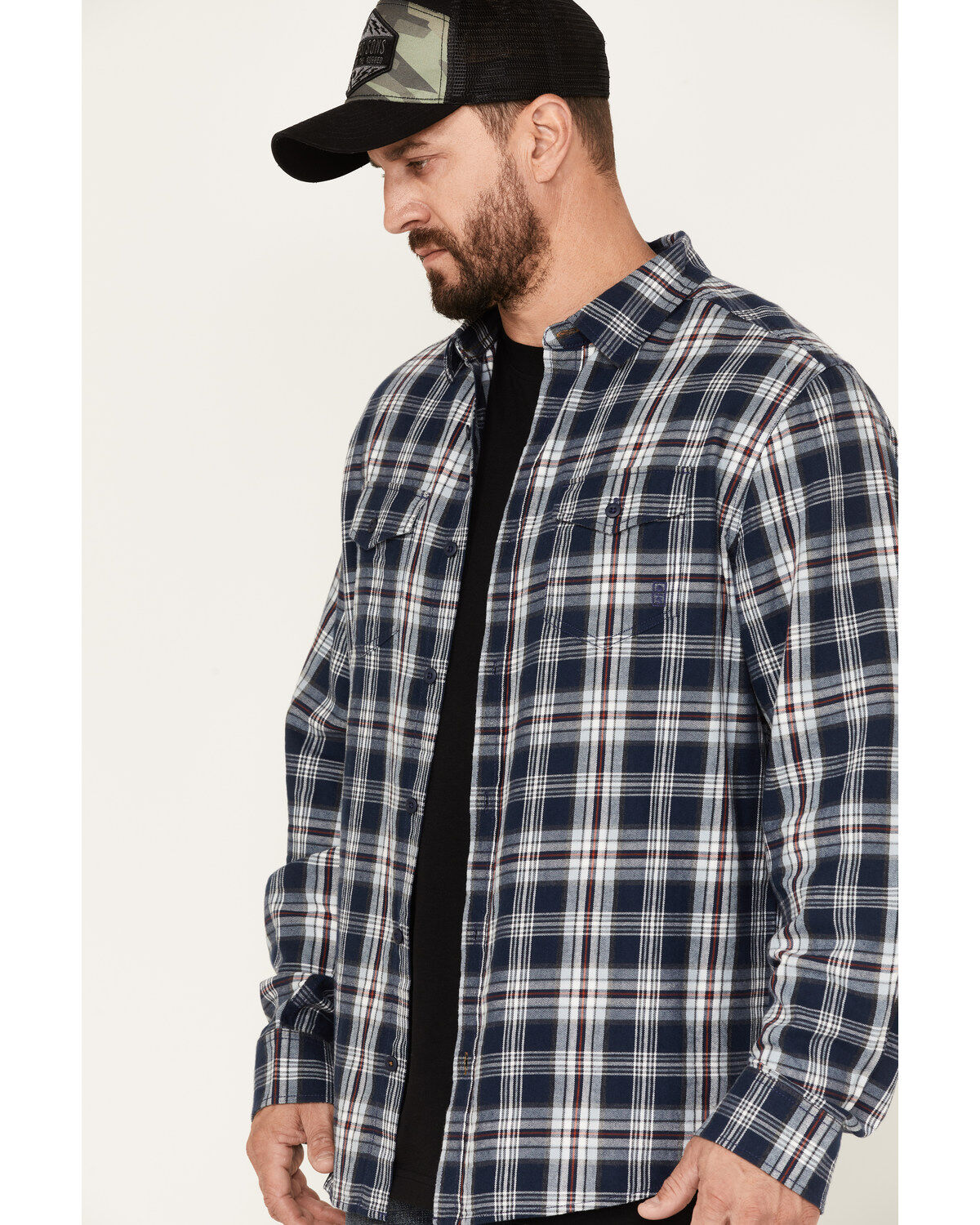 Brothers and Sons Men's Plaid Long Sleeve Button Down Western Flannel Shirt