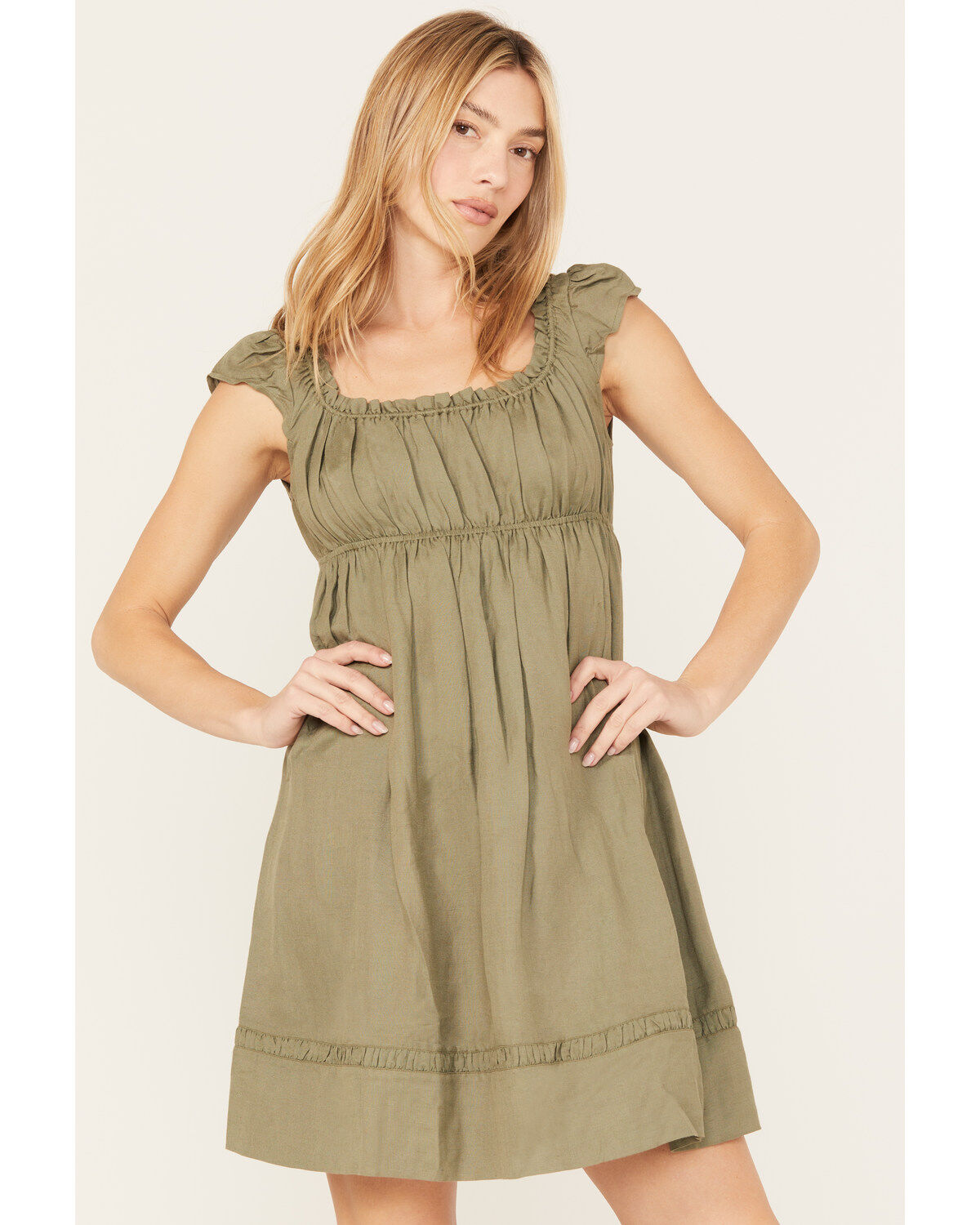 Cleo + Wolf Women's Solid A-Line Mini Dress