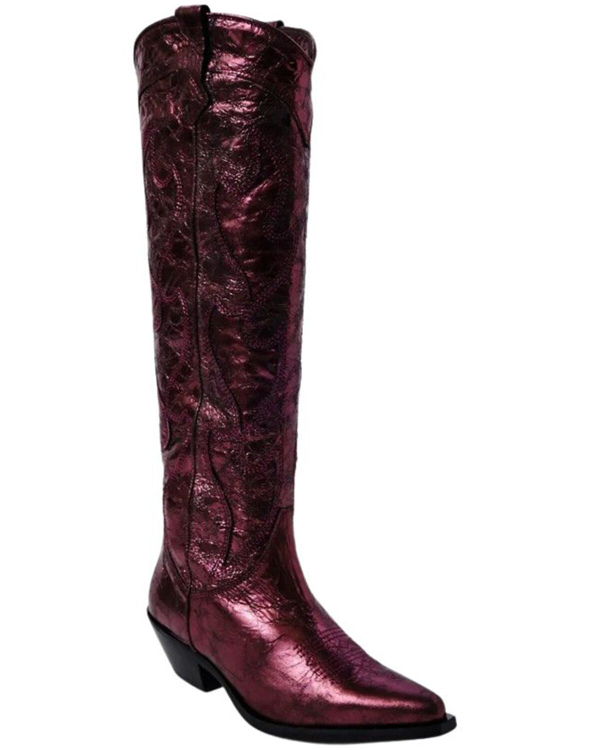 Free People Women's Moody Metallic Tall Western Boots - Snip Toe