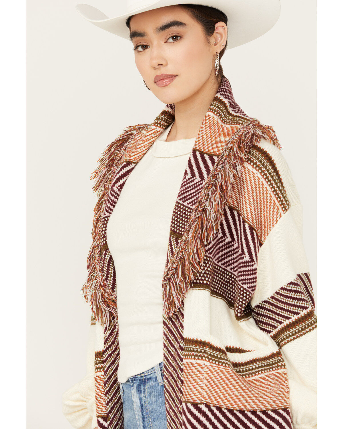 Shyanne Women's Striped Fringe Cardigan