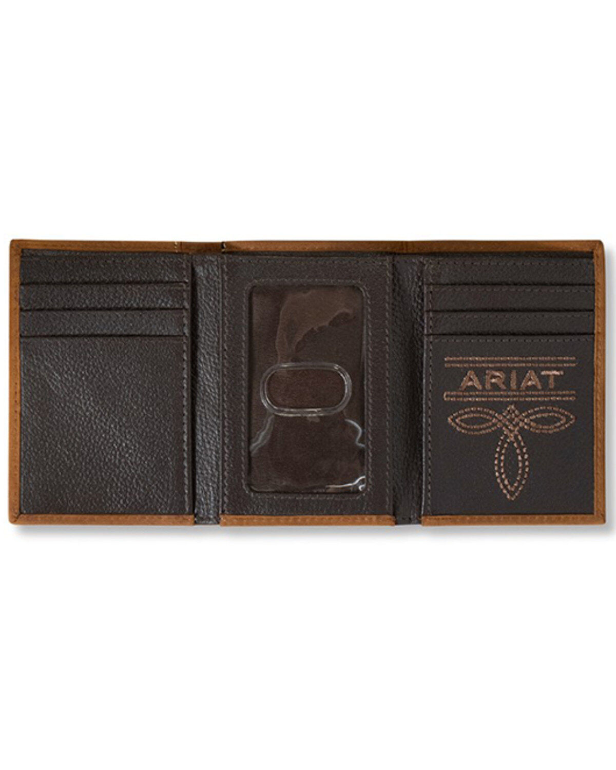 Ariat Men's Tri-Fold Two Tone Leather Wallet