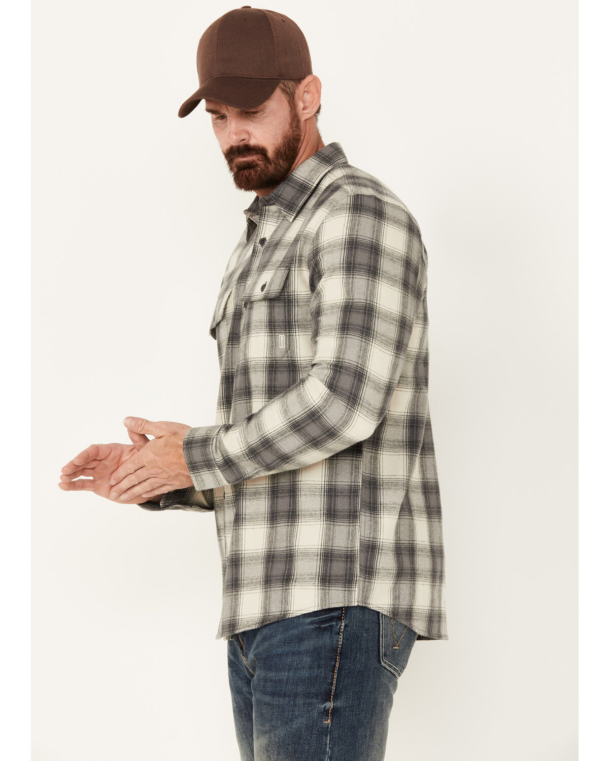 Brothers and Sons Men's Stewart Everyday Plaid Print Long Sleeve Button Down Flannel Shirt