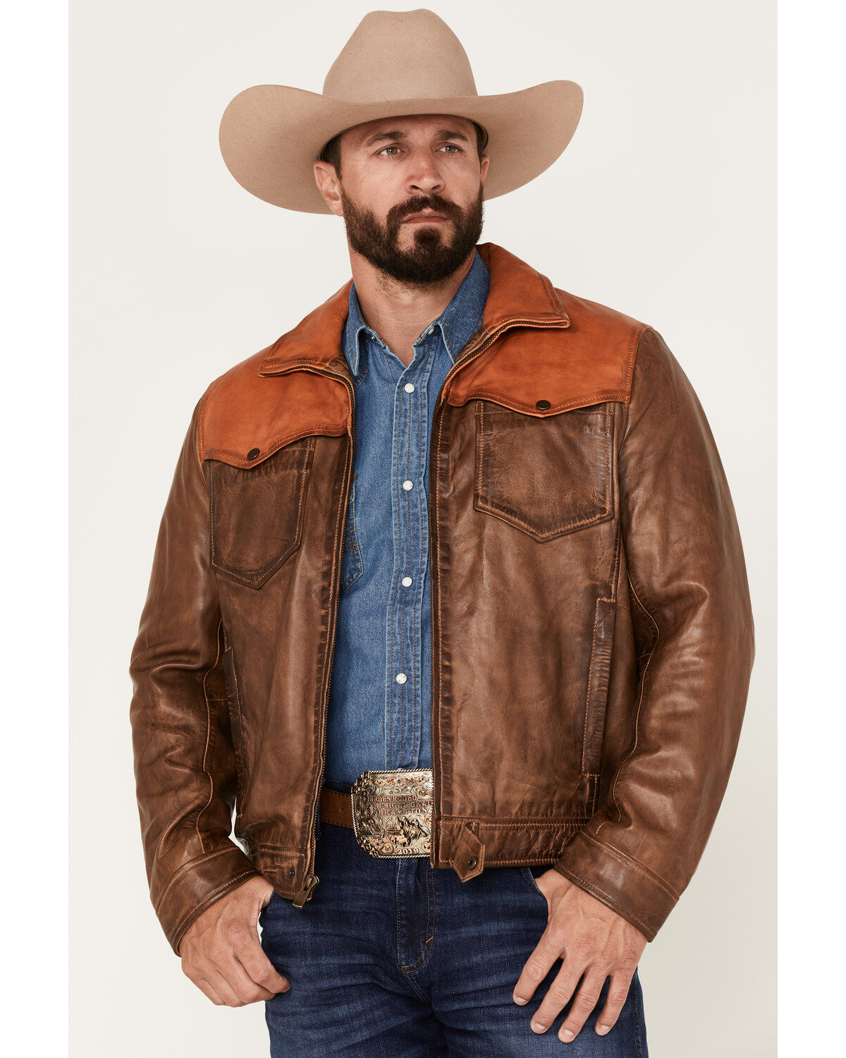 Scully Men's Color Block Leather Jacket