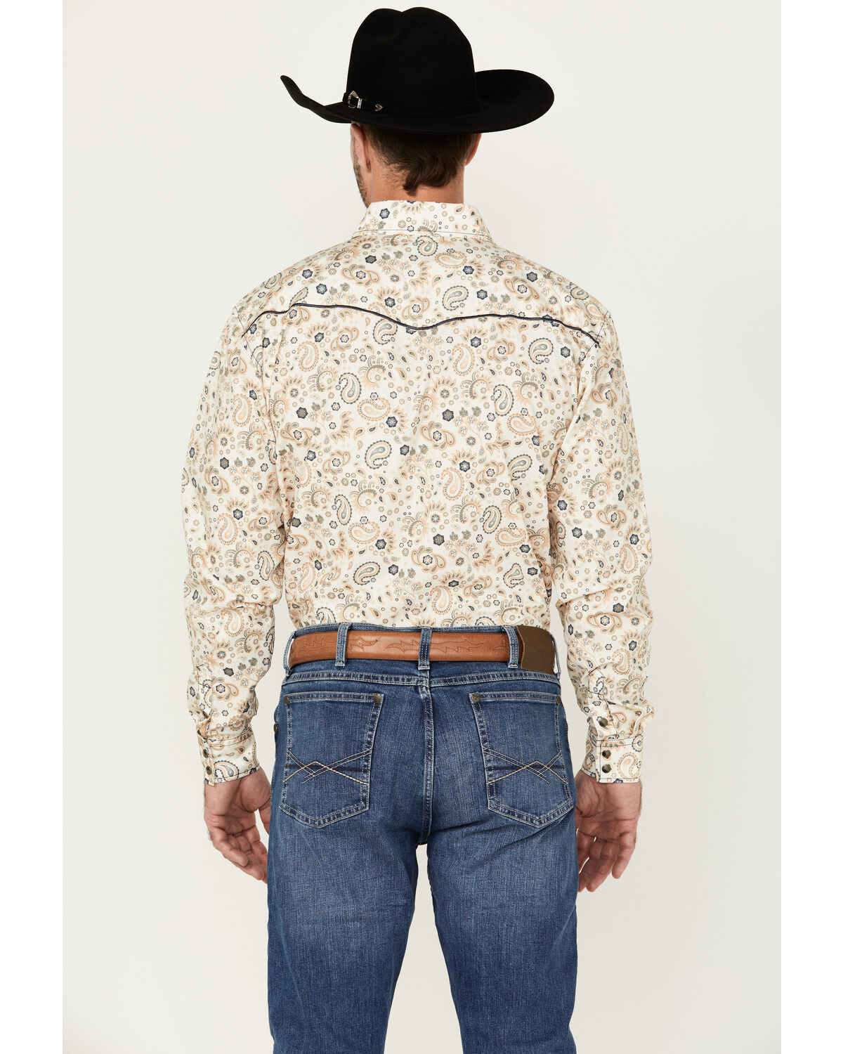 Cowboy Hardware Men's Mosaic Paisley Print Long Sleeve Snap Western Shirt