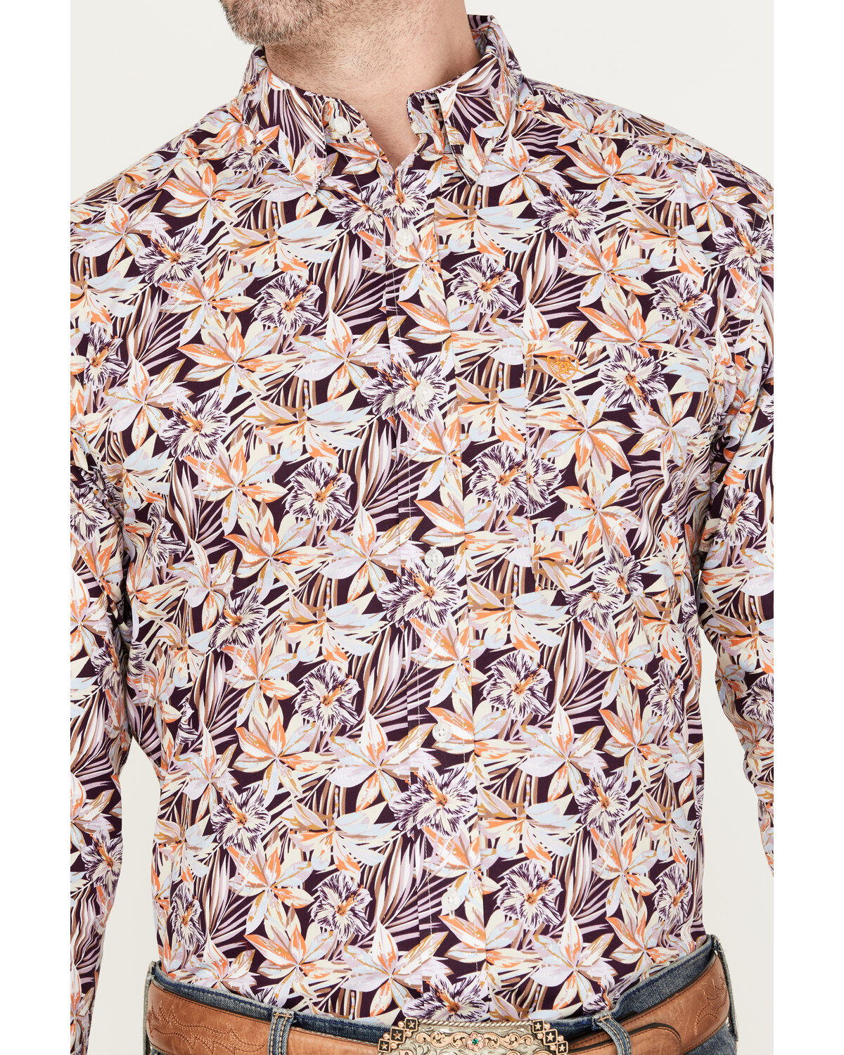 Ariat Men's Monte Print Button-Down Long Sleeve Western Shirt