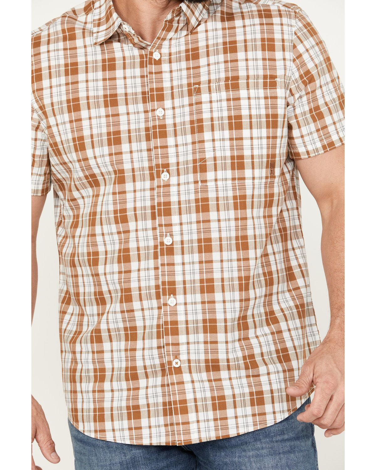 Brothers and Sons Men's Tulsa Plaid Print Short Sleeve Button-Down Western Shirt