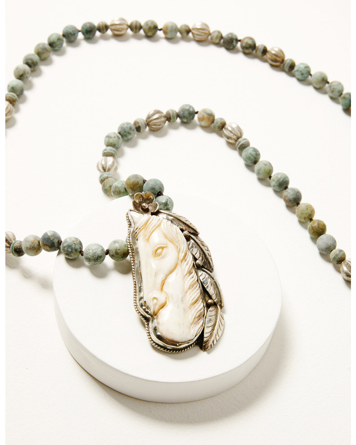 Erin Knight Designs Women's Vintage Hand Knotted Beads With Horse Pendant Necklace