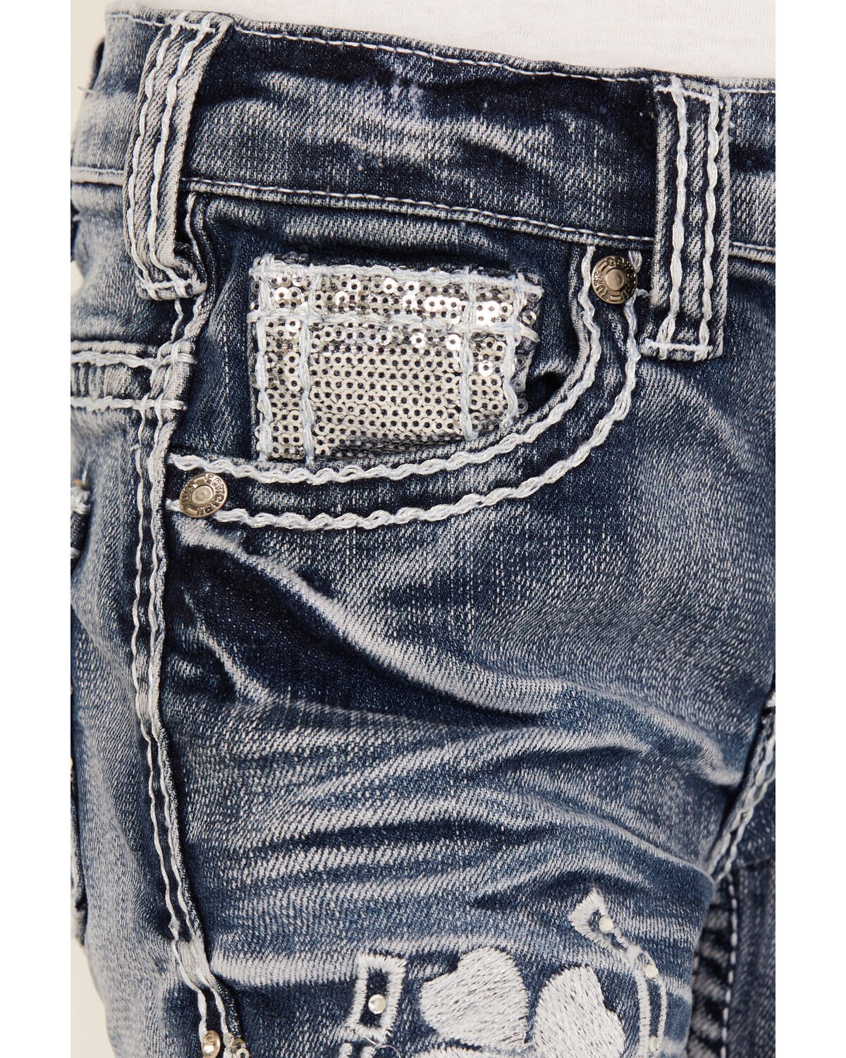 Cowgirl Tuff Girls Double Lucky Mid Rise Bootcut Stretch Denim Jeans
