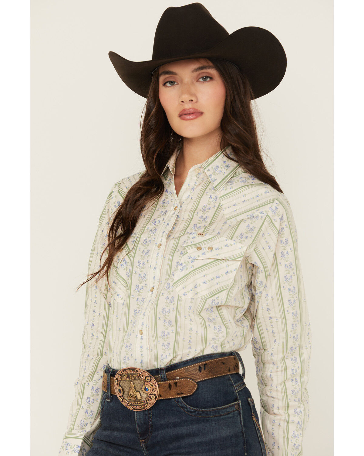 Cowboygirl by Jenna Paulette Women's Wallpaper Long Sleeve Pearl Snap Western Shirt