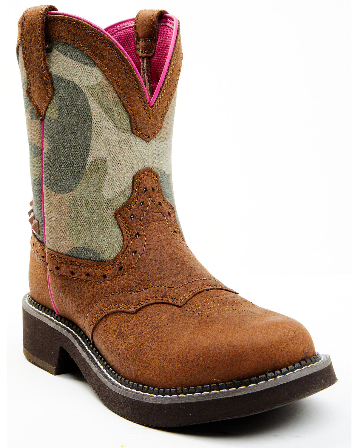 Shyanne Women's Jagger Camo Shaft Leather Western Boots - Wide Round Toe