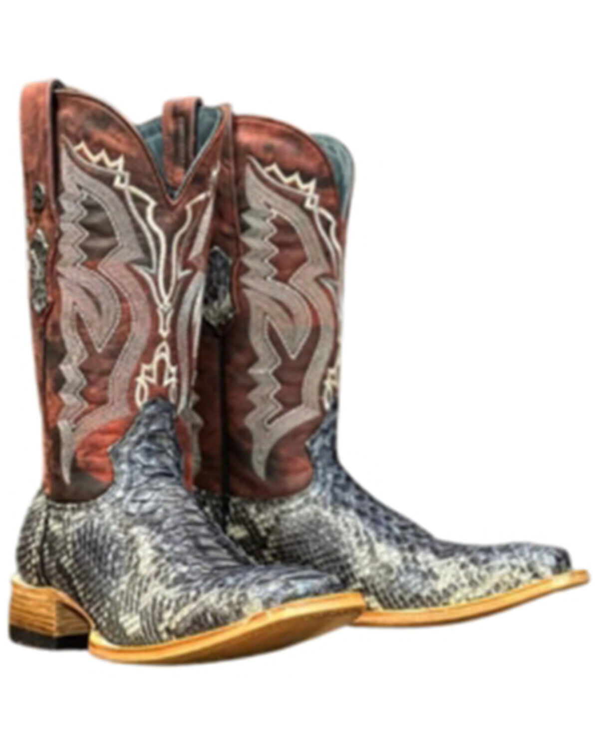Tanner Mark Men's Exotic Python Western Boots - Broad Square Toe